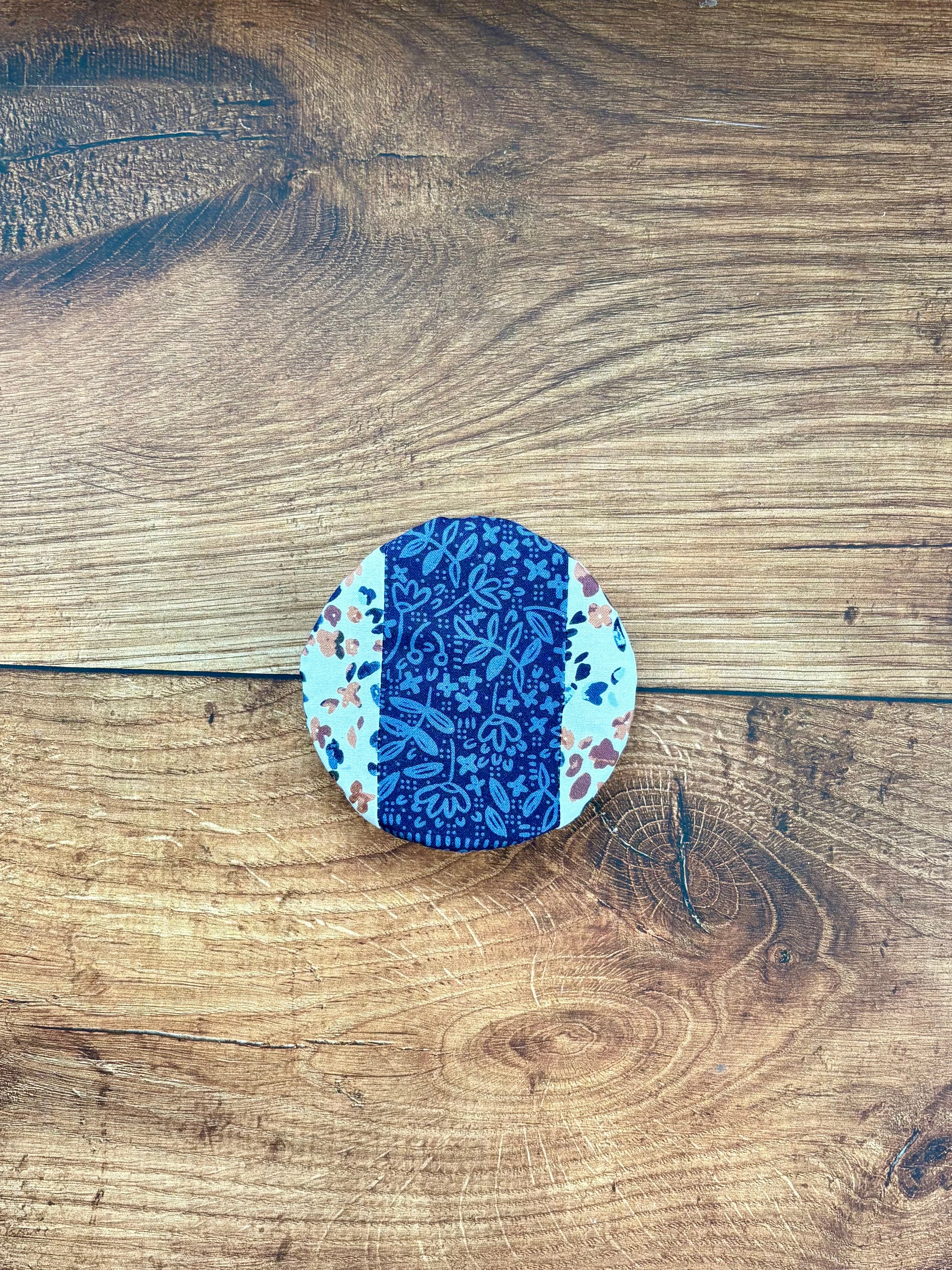 Cotton jar cover in Indigo & Earth / Indigo Fields pattern — Five Oaks Farm