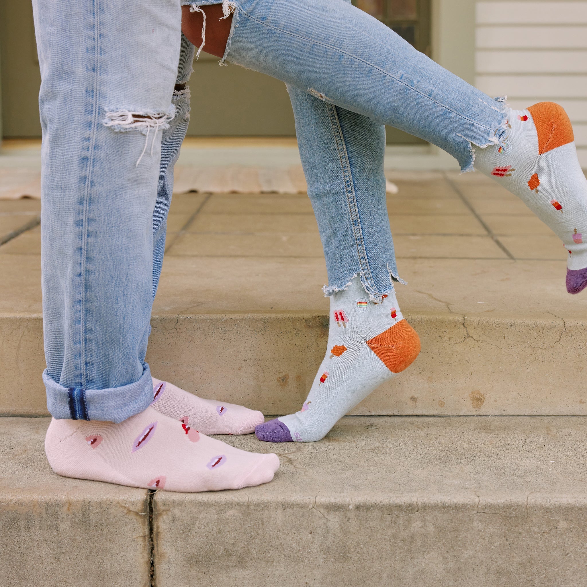 Socks that Save LGBTQ Lives lips pair — Conscious Step organic cotton