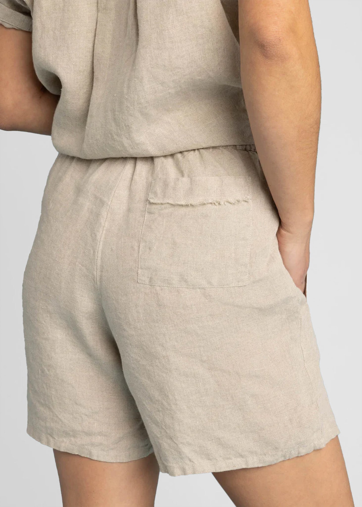 Shore Shorts  - Linen Natural Tan
