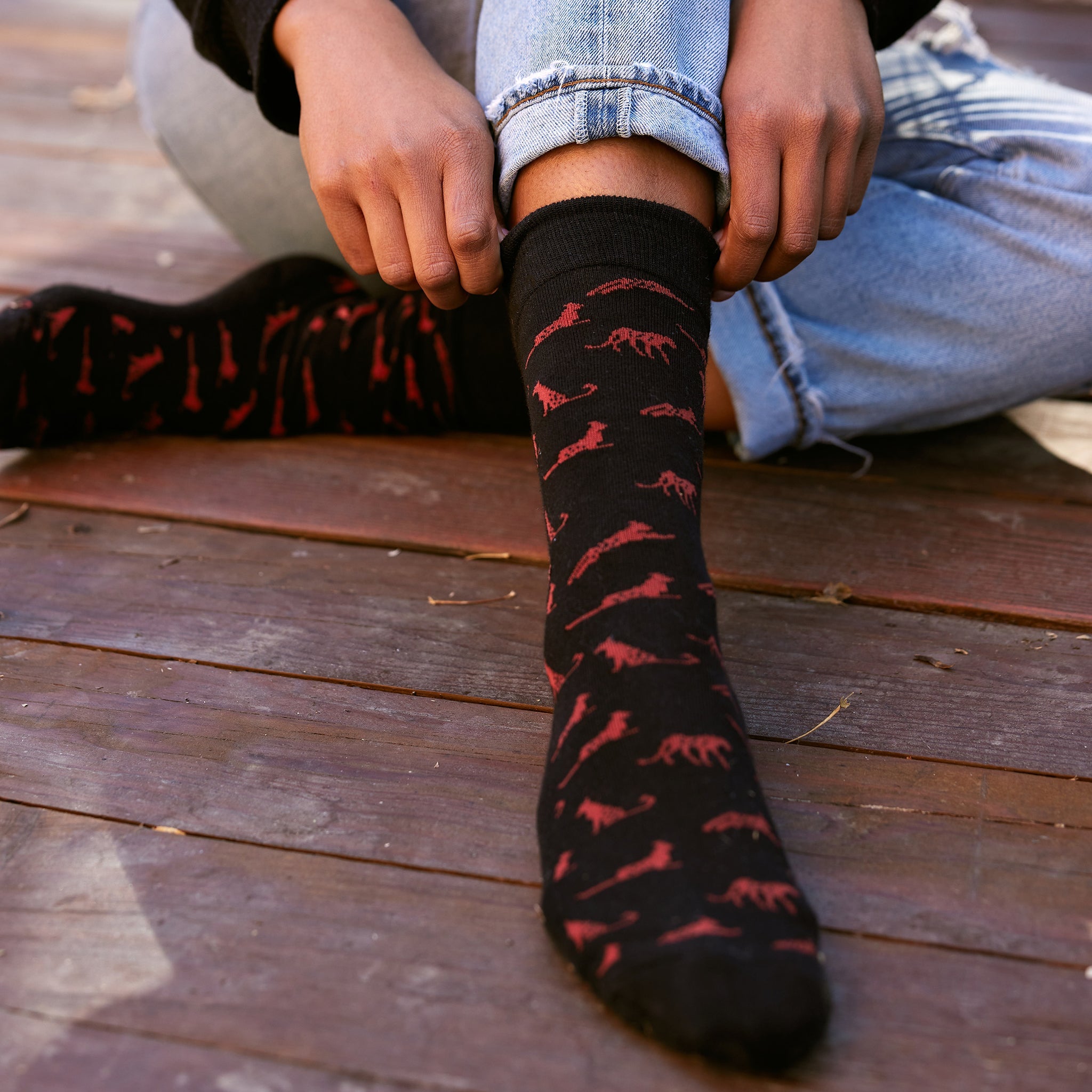 Socks that Protect Cheetahs, pair — Conscious Step organic cotton