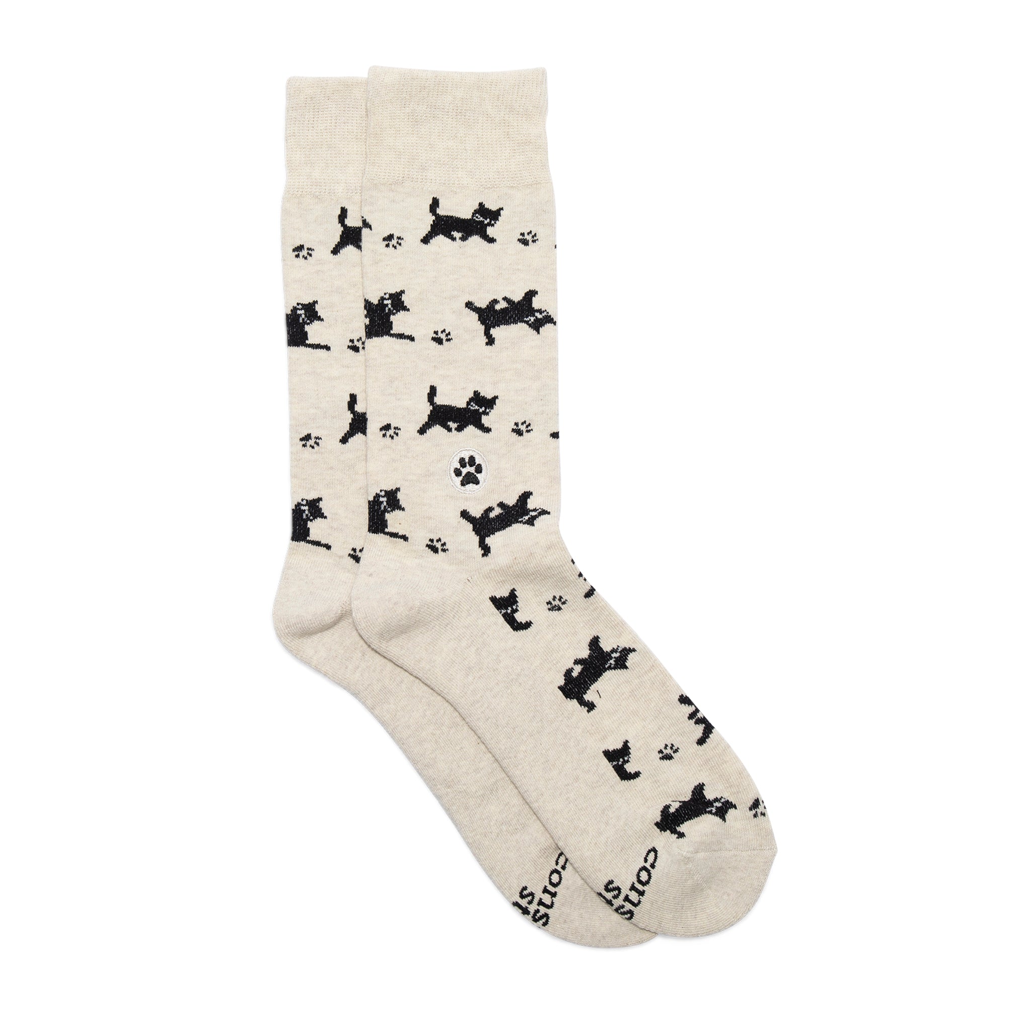 Socks that Save Cats by Conscious Step — black cat organic cotton crew socks