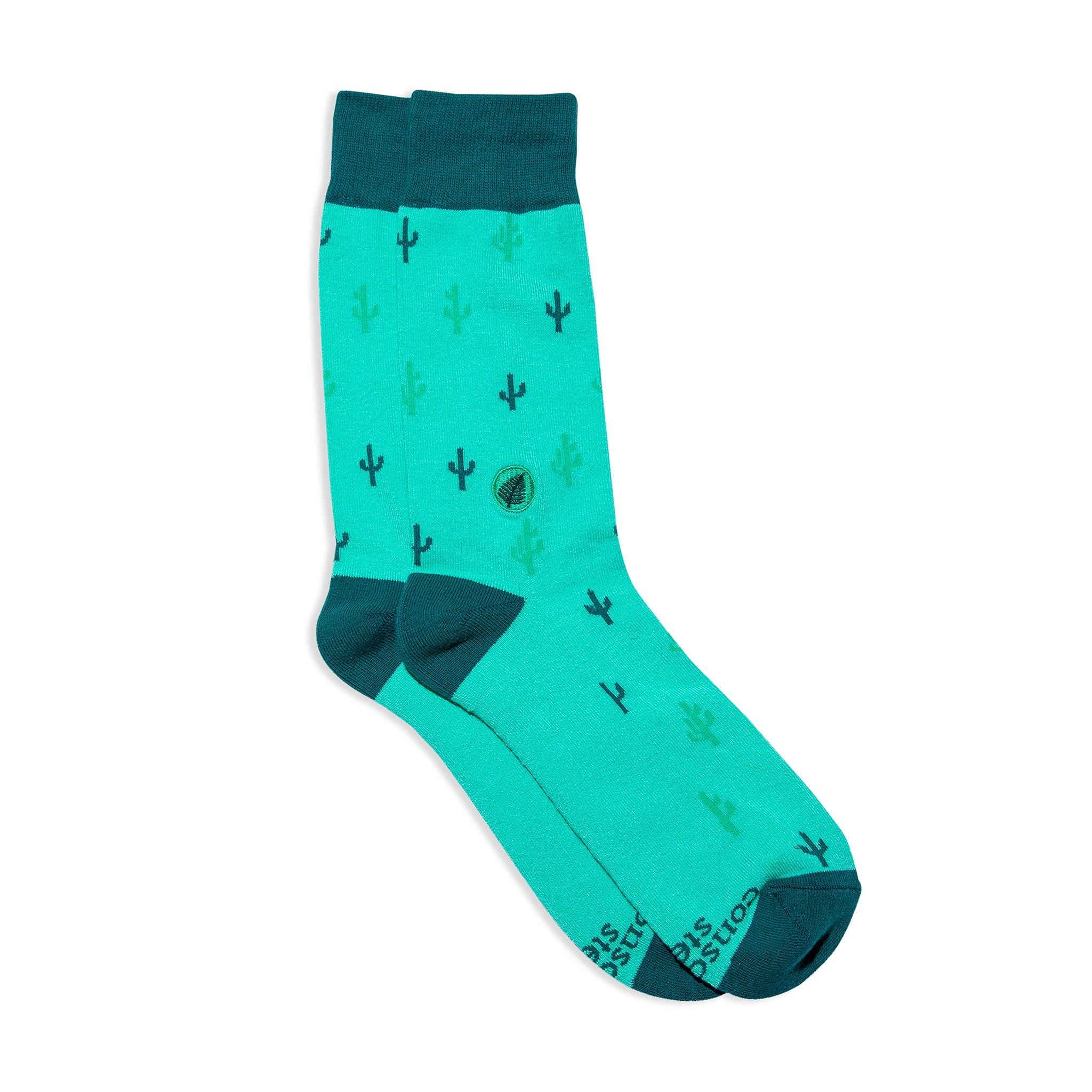 Socks that Protect Tropical Rainforests by Conscious Step — green organic cotton crew socks
