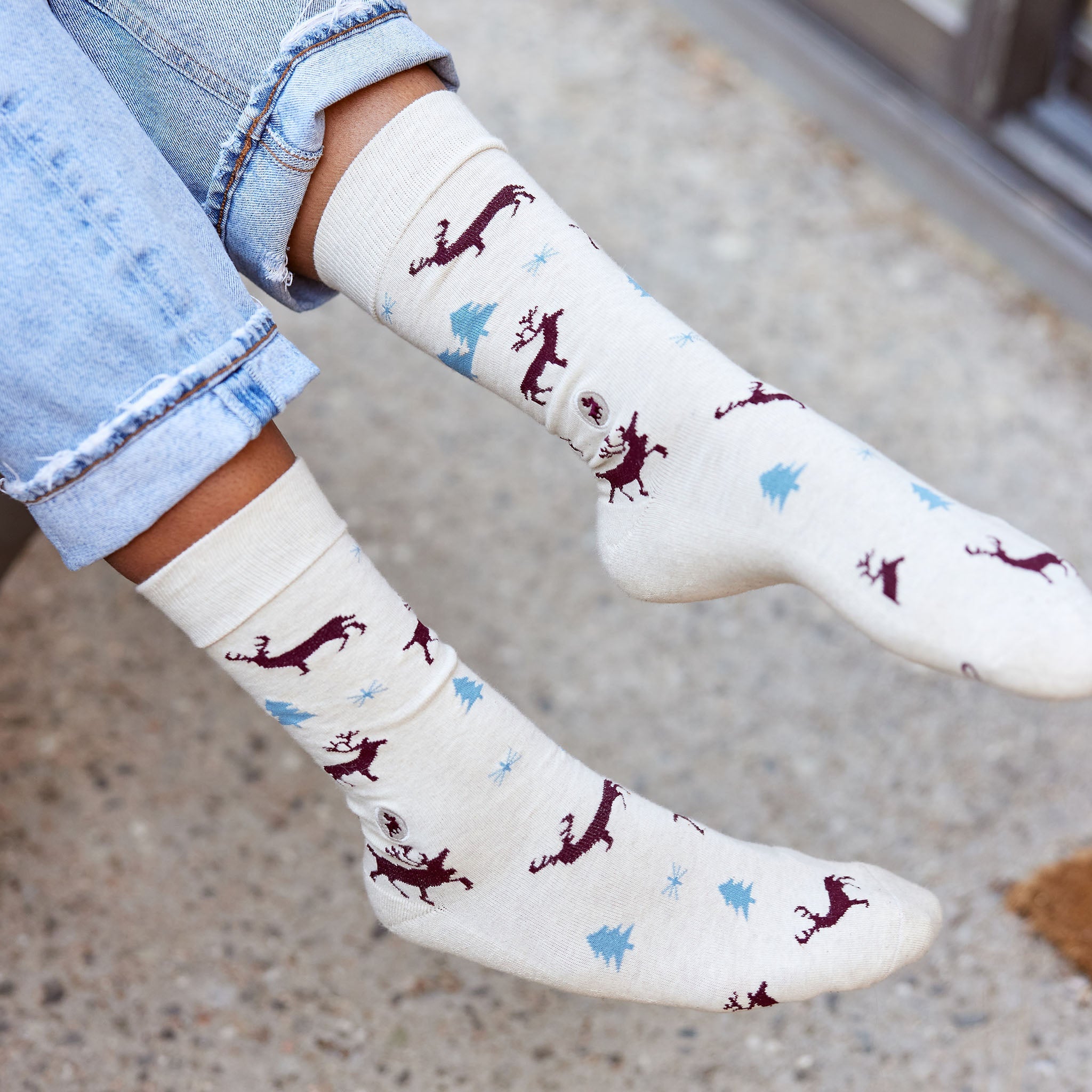 Close-up of caribou sock pattern — Conscious Step
