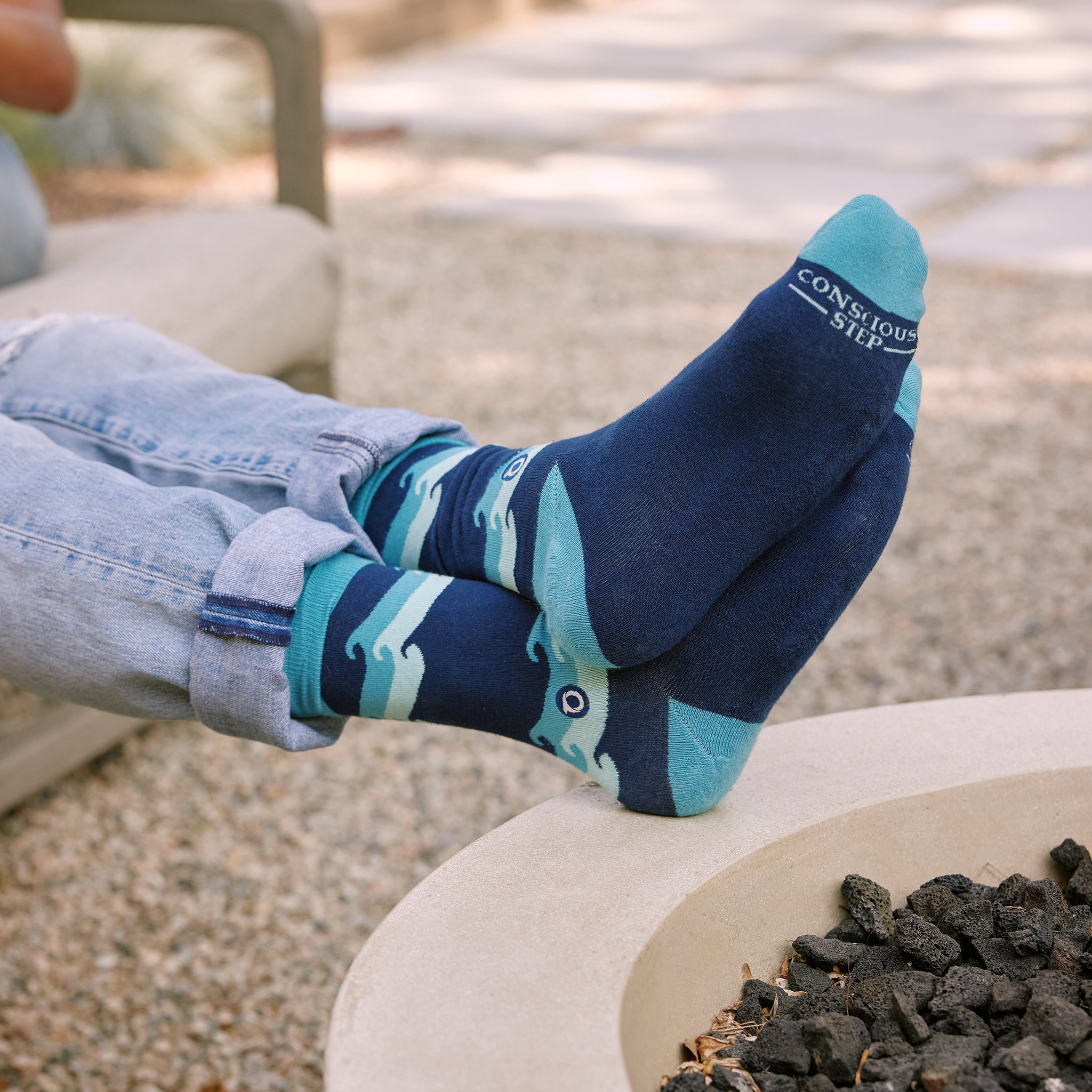 Protect the Planet Gift Box — organic cotton crew socks with waves, trees & palms, gives back
