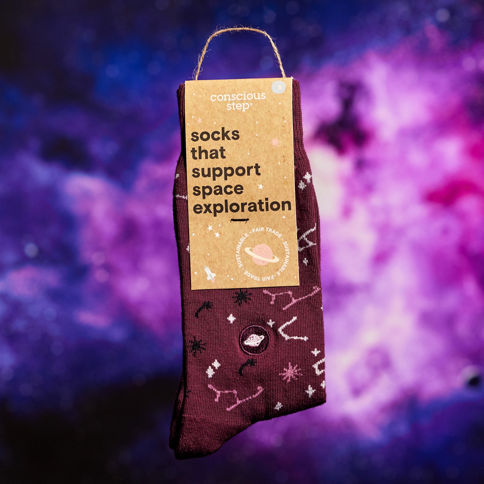 Close-up of constellation sock pattern — Conscious Step