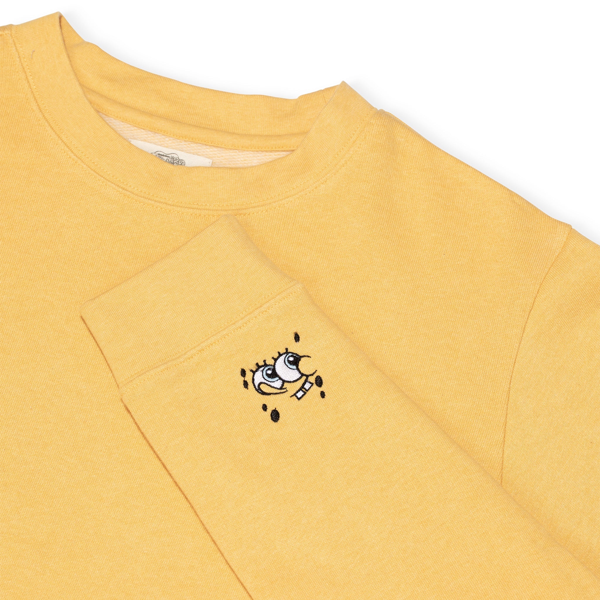 Yellow crewneck with SpongeBob embroidery — Conscious Step
