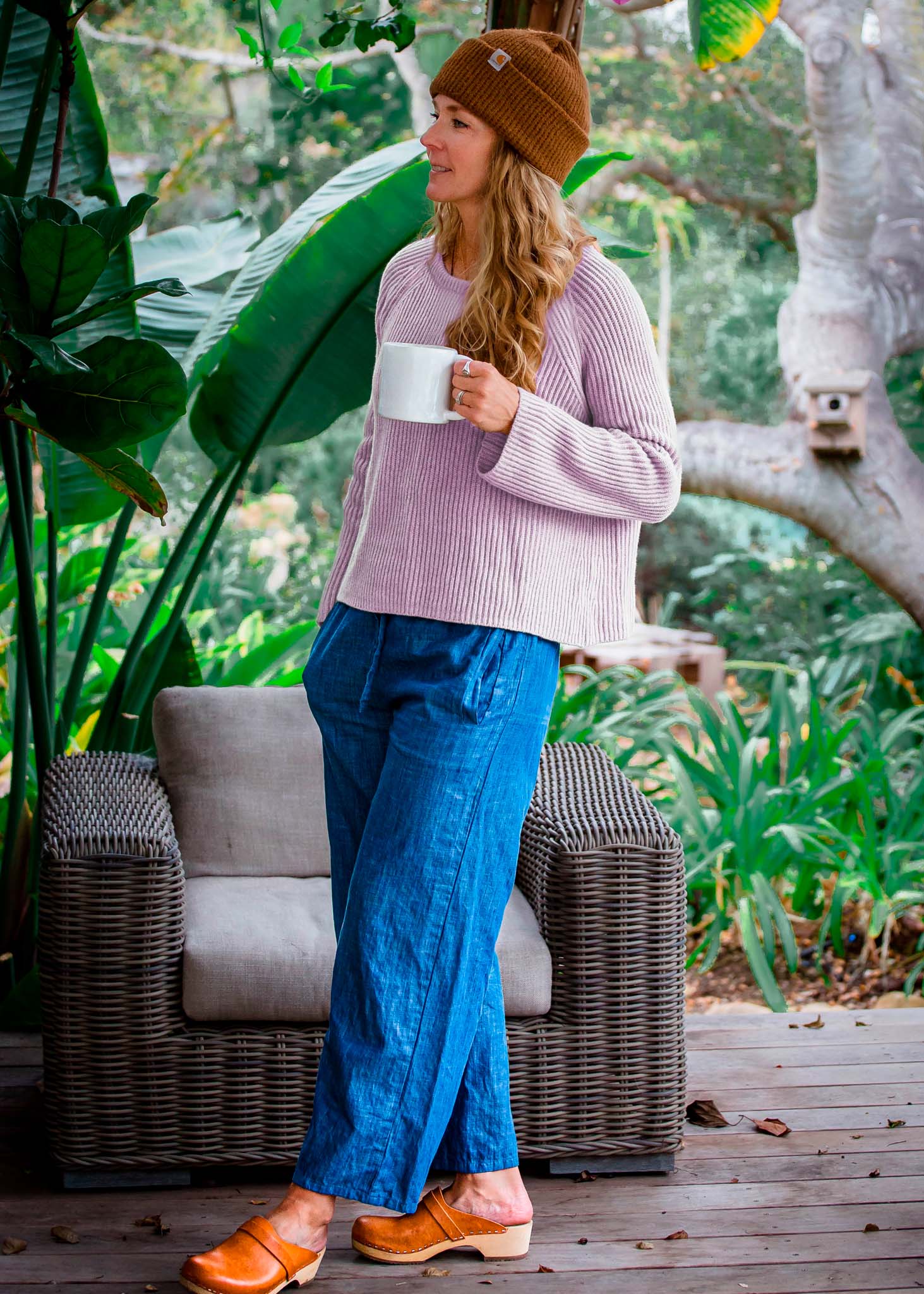 Montauk Shaker Recycled Cashmere Sweater - Lilac