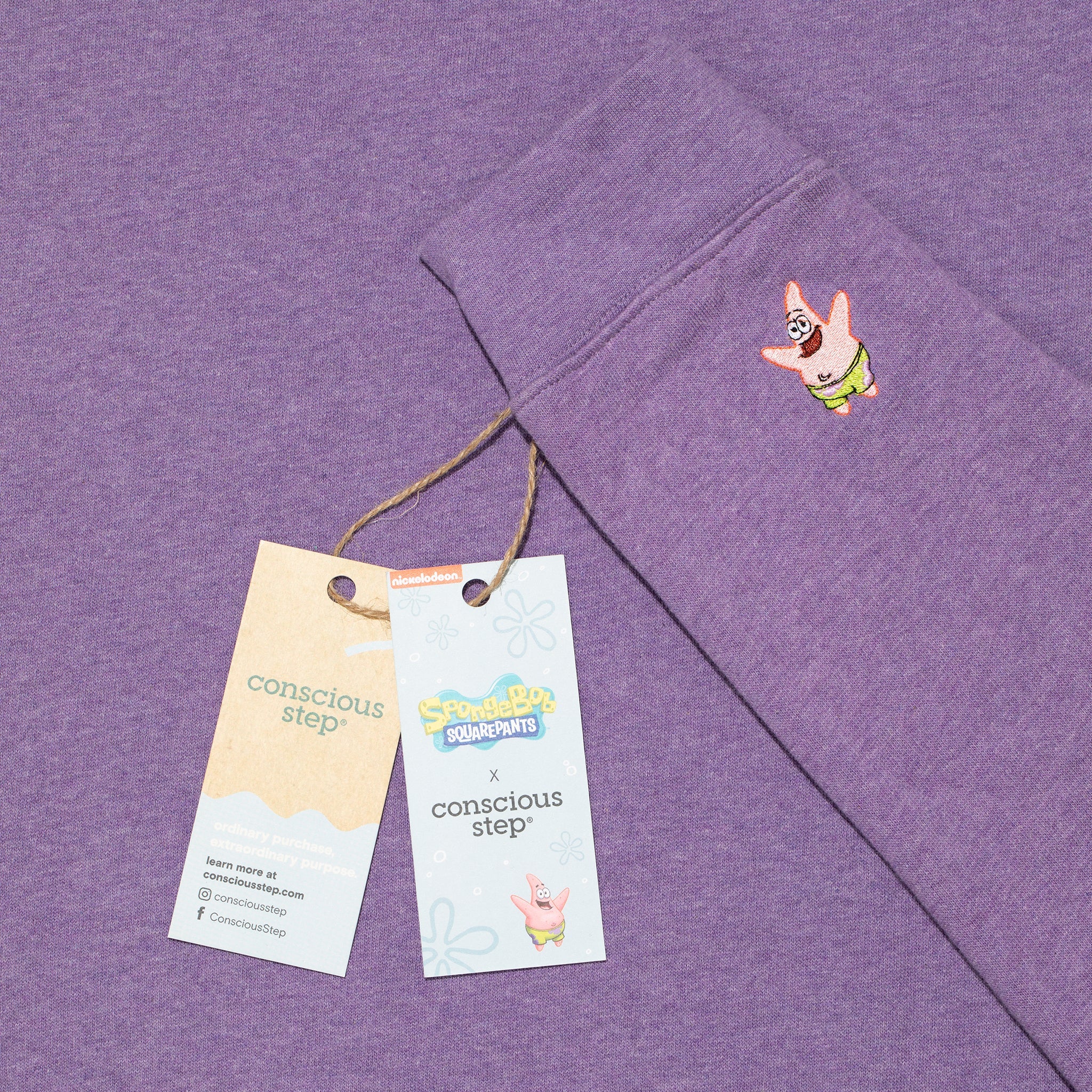 Purple organic cotton Patrick Star crewneck — Conscious Step