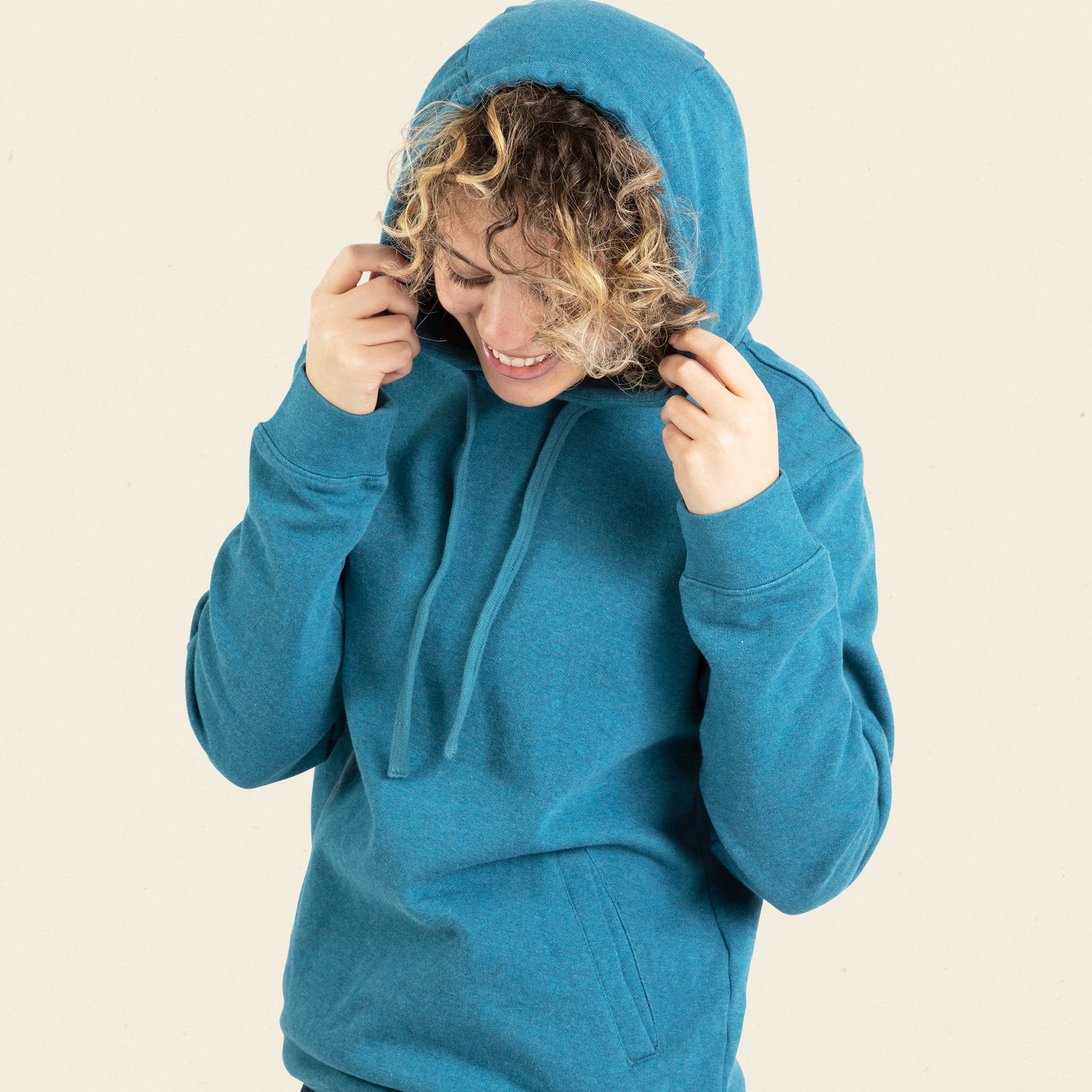Protect Oceans hoodie in cobalt blue by Conscious Step — organic cotton