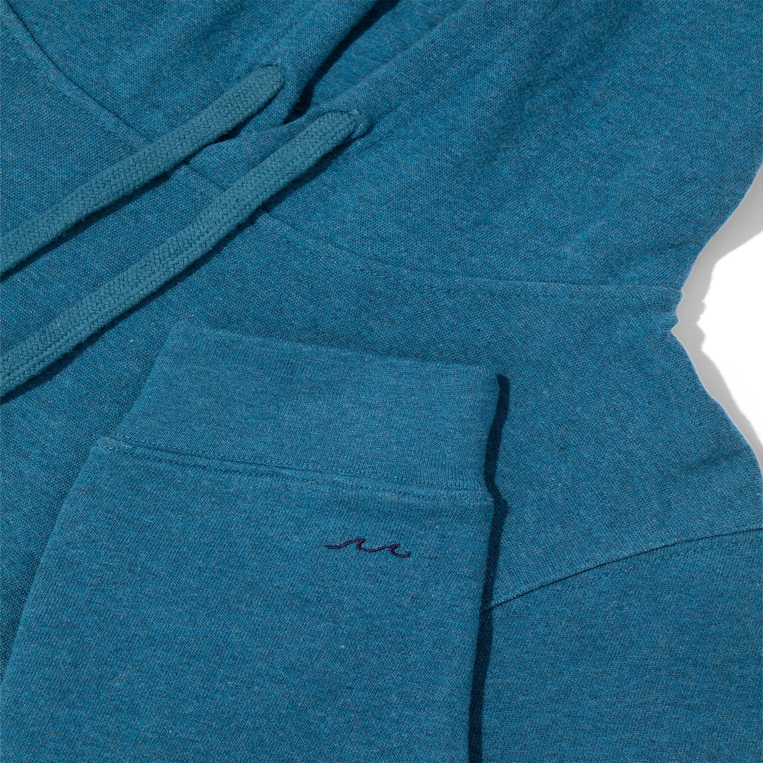 Cobalt blue hoodie with wave embroidery — Conscious Step