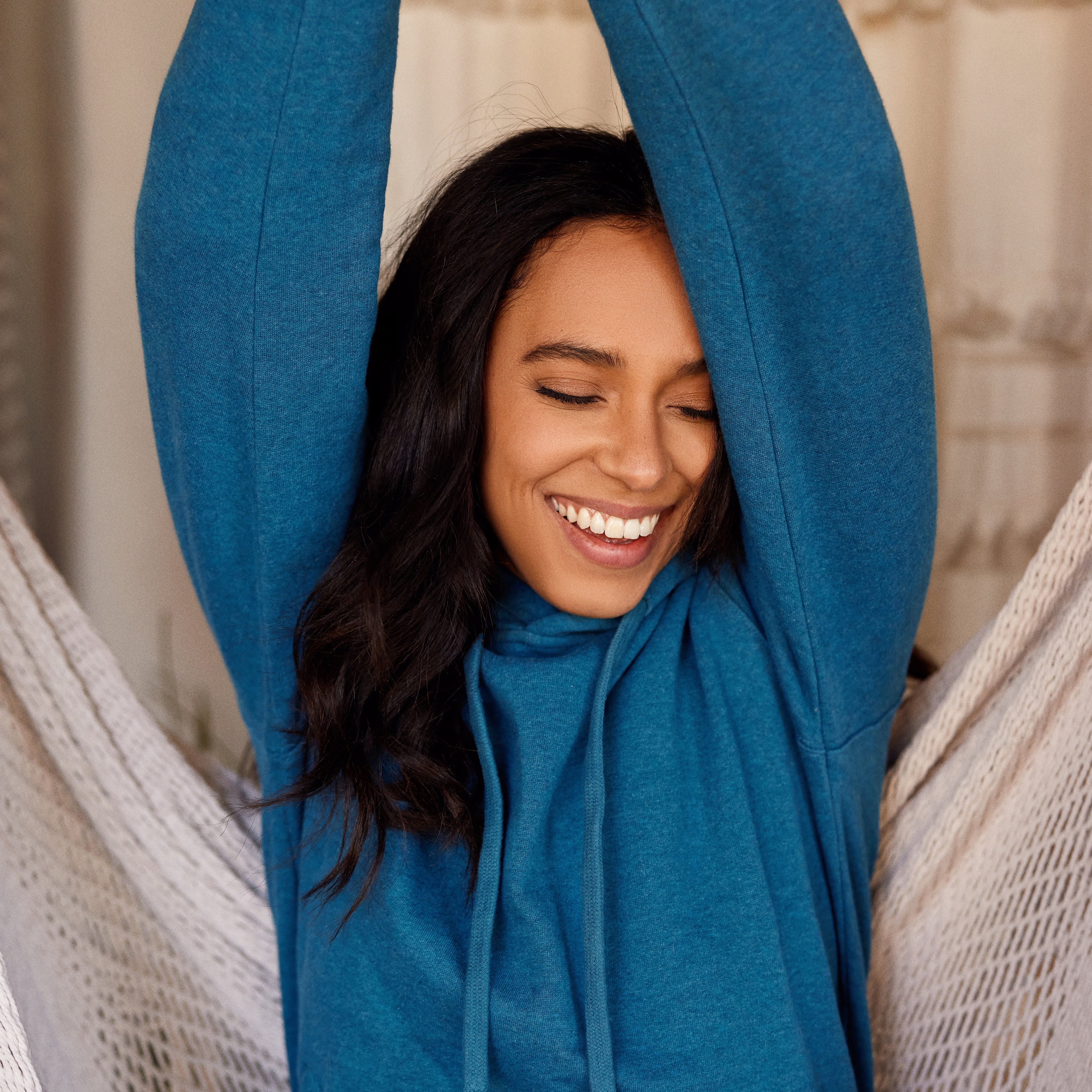 Ocean organic cotton hoodie in cobalt blue — Conscious Step