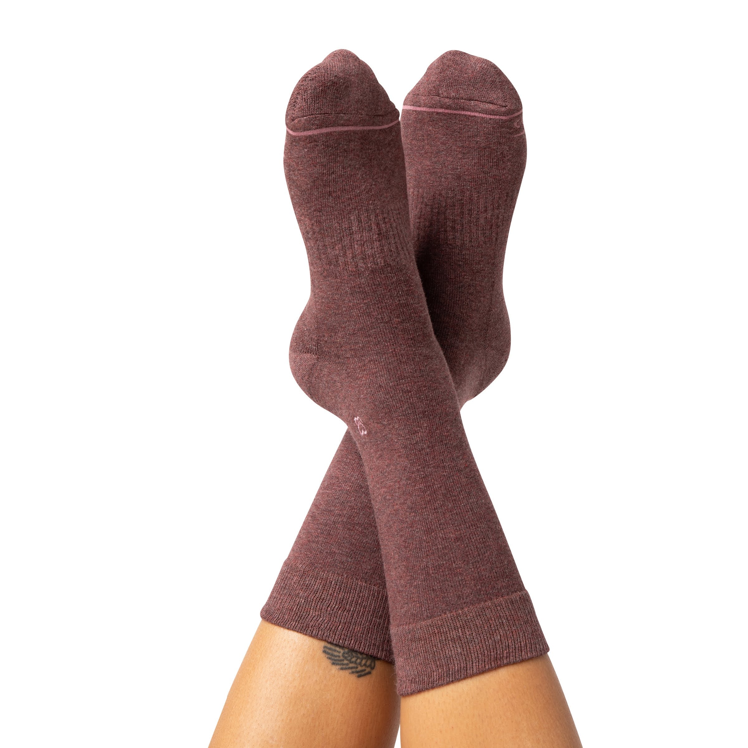 Socks that Support Self-Checks gift box — organic cotton socks in plum, pink & cream, heart embroidery
