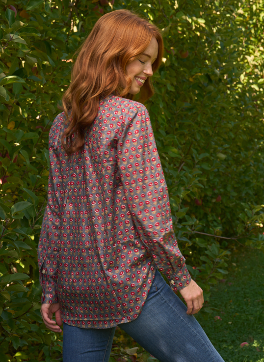 Good Boyfriend Shirt - Emory Floral Dove Grey