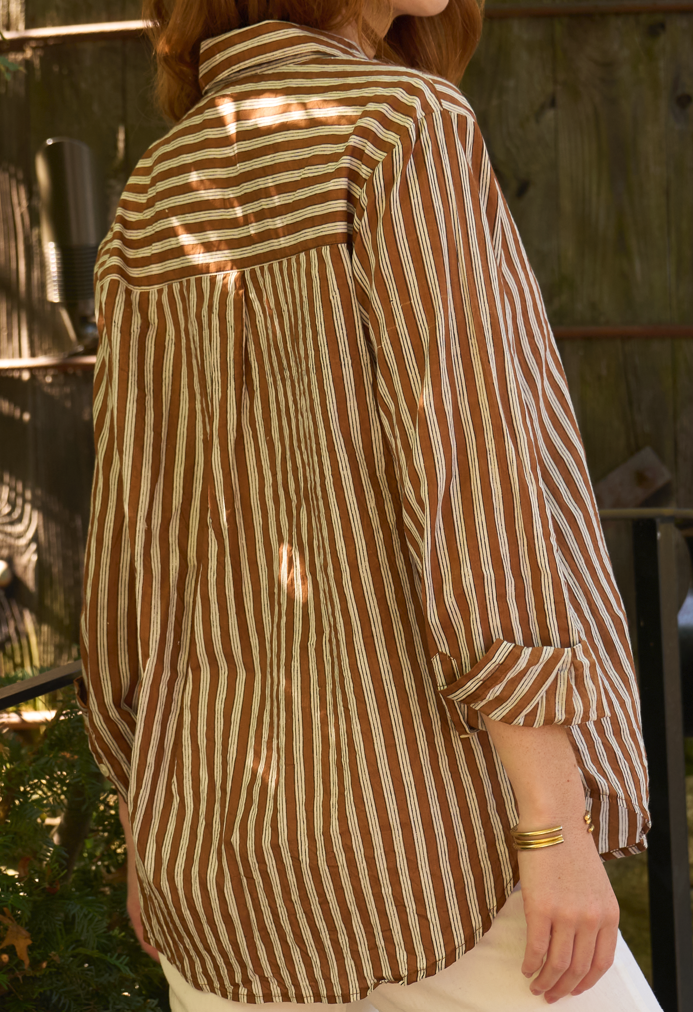 Good Boyfriend Shirt - Tuscan Stripe Chocolate