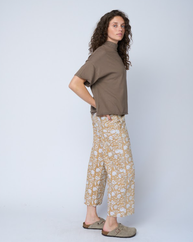 Mare Mock Neck Top - Warm Grey