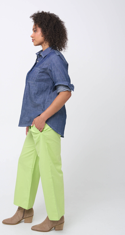 Good Boyfriend Shirt - Chambray Dark Denim Wash