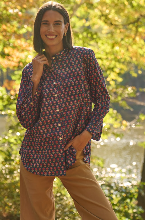 Good Boyfriend Shirt - Emory Floral Navy