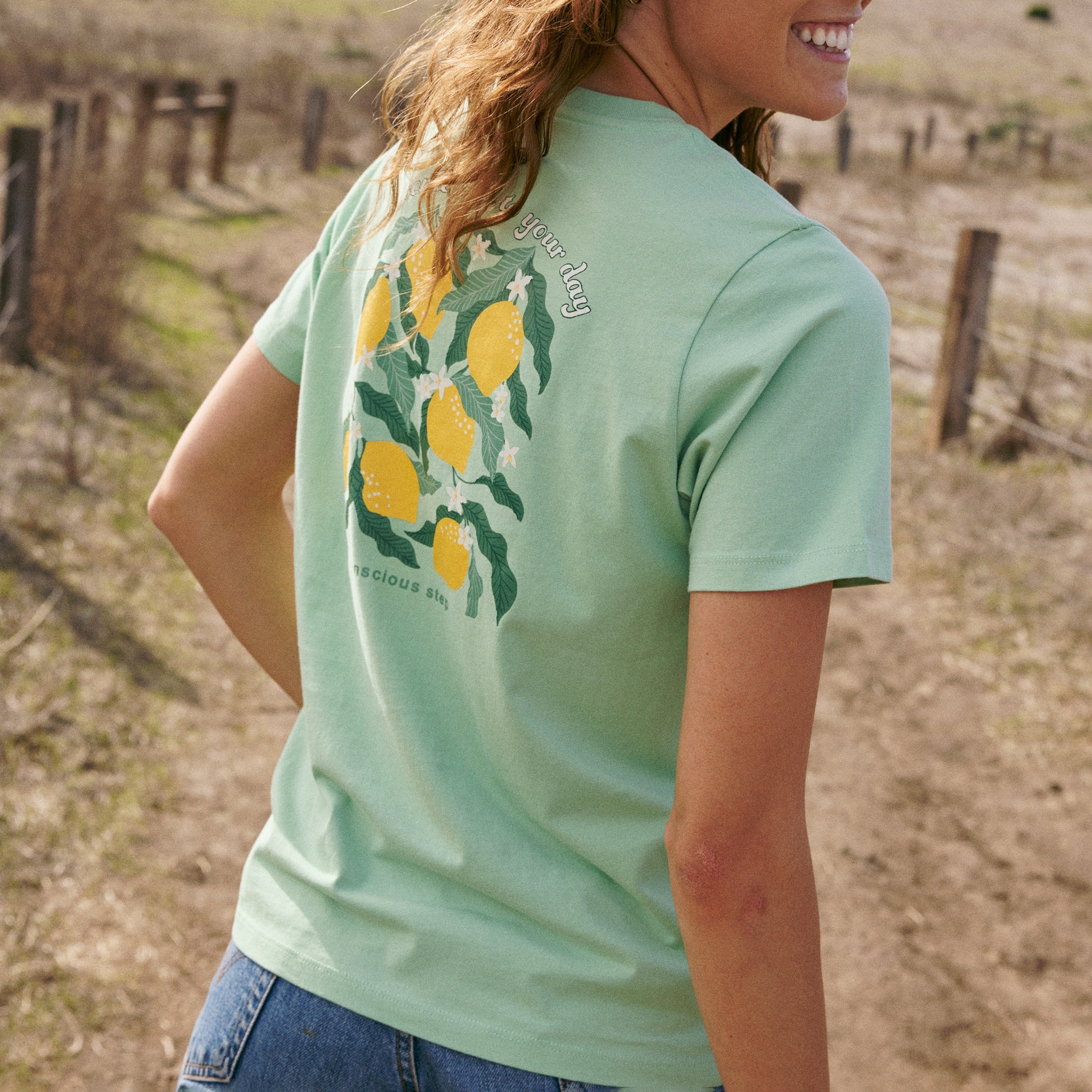 Plant Trees organic cotton tee, back view — Conscious Step