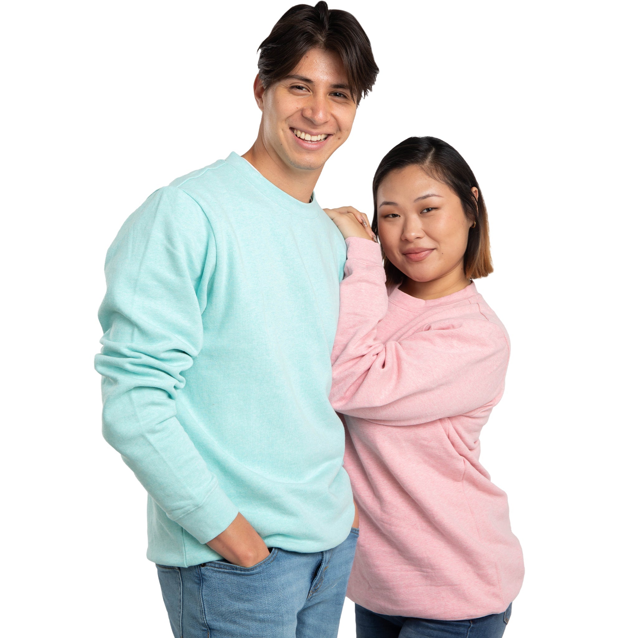 Rainforest organic cotton crewneck in aqua blue — Conscious Step