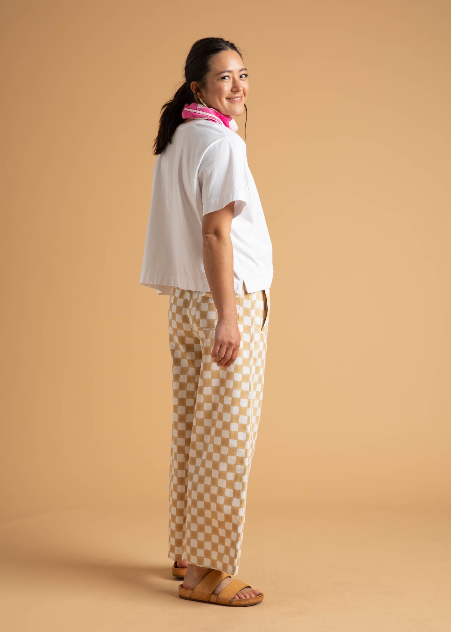 Shore Pant - Checkerboard Natural