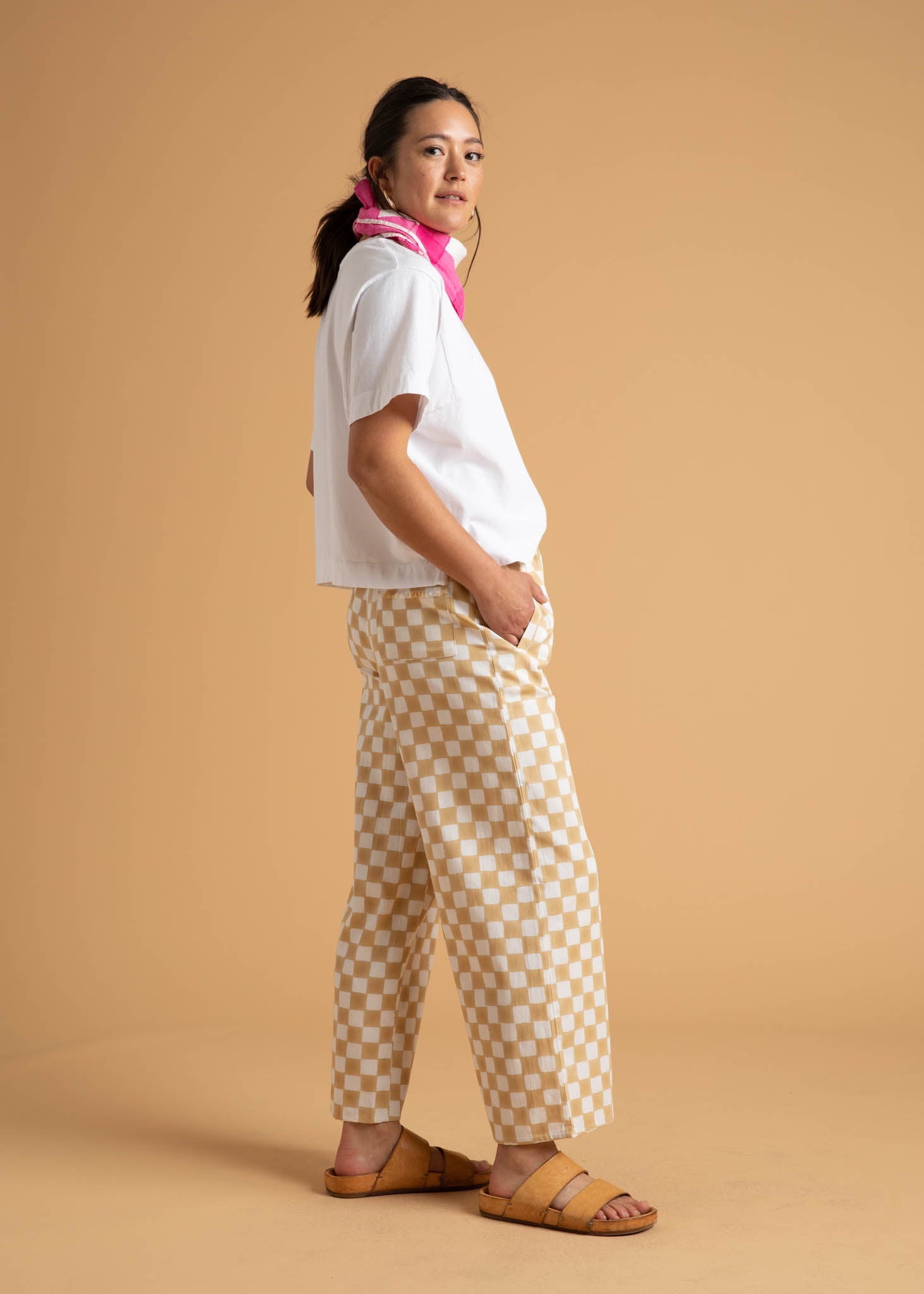 Shore Pant - Checkerboard Natural