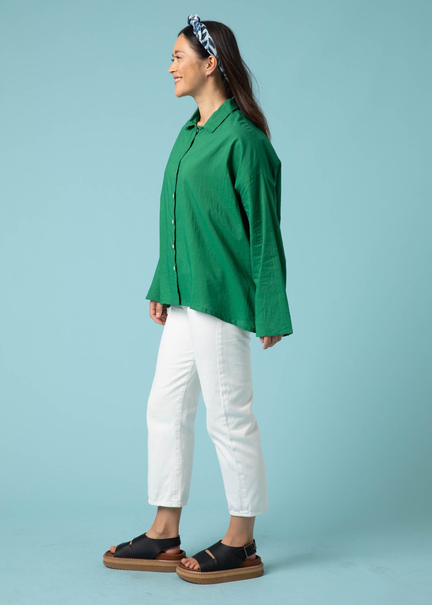 Relaxed Boyfriend Shirt - Kelly Green