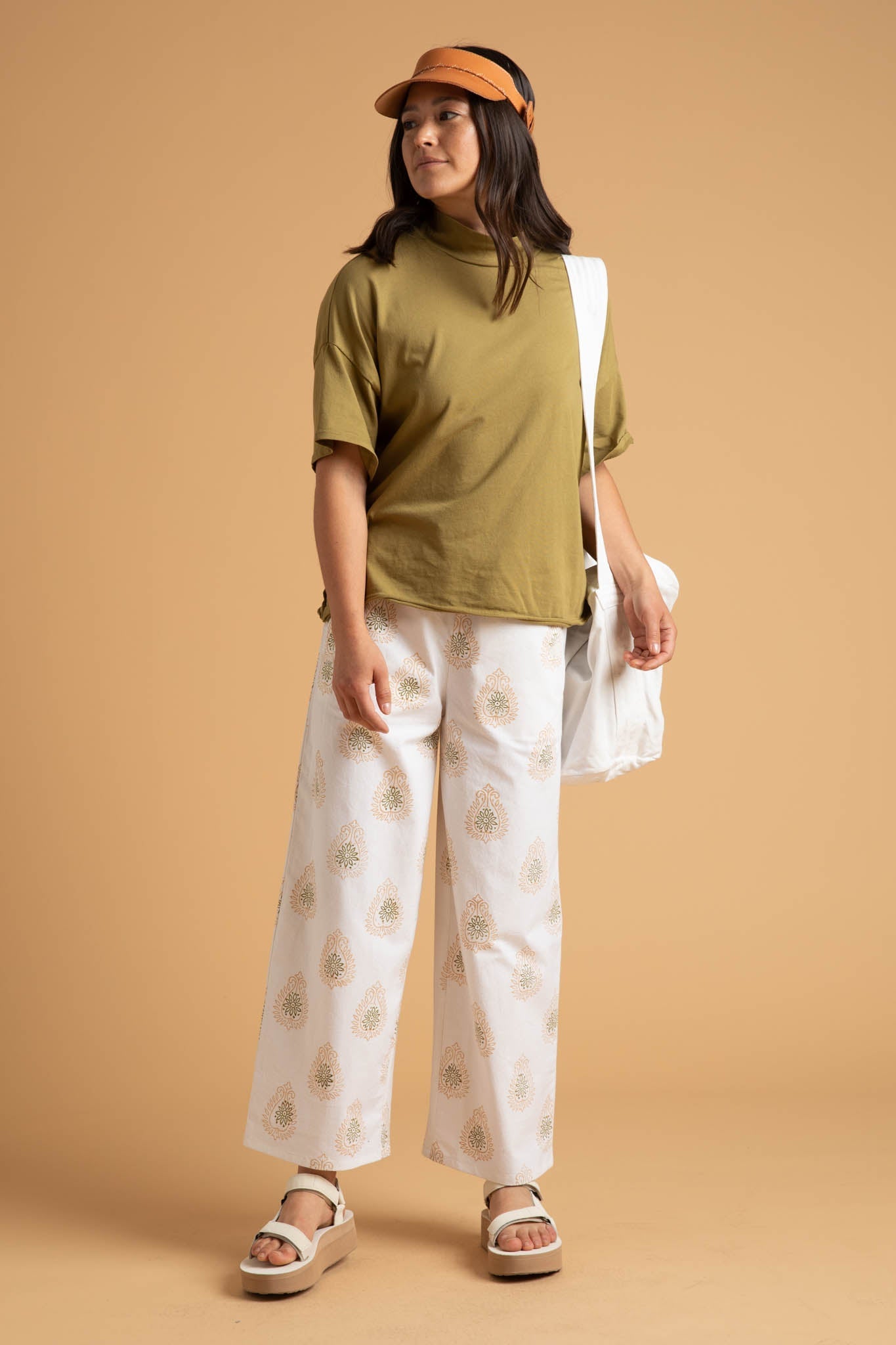 Mare Mock Neck Top - Olive Oil