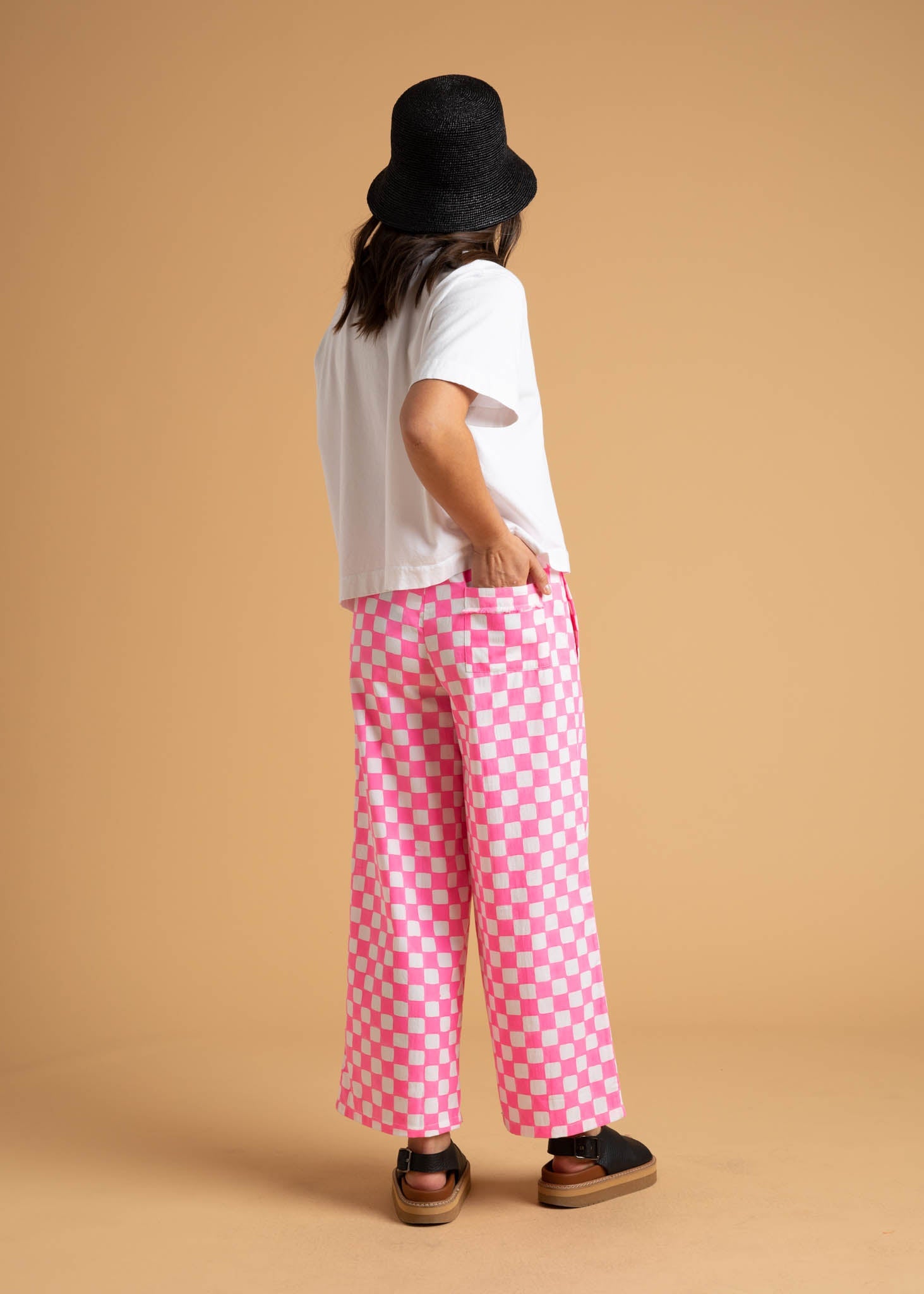 Shore Pant -  Checkerboard Neon Pink