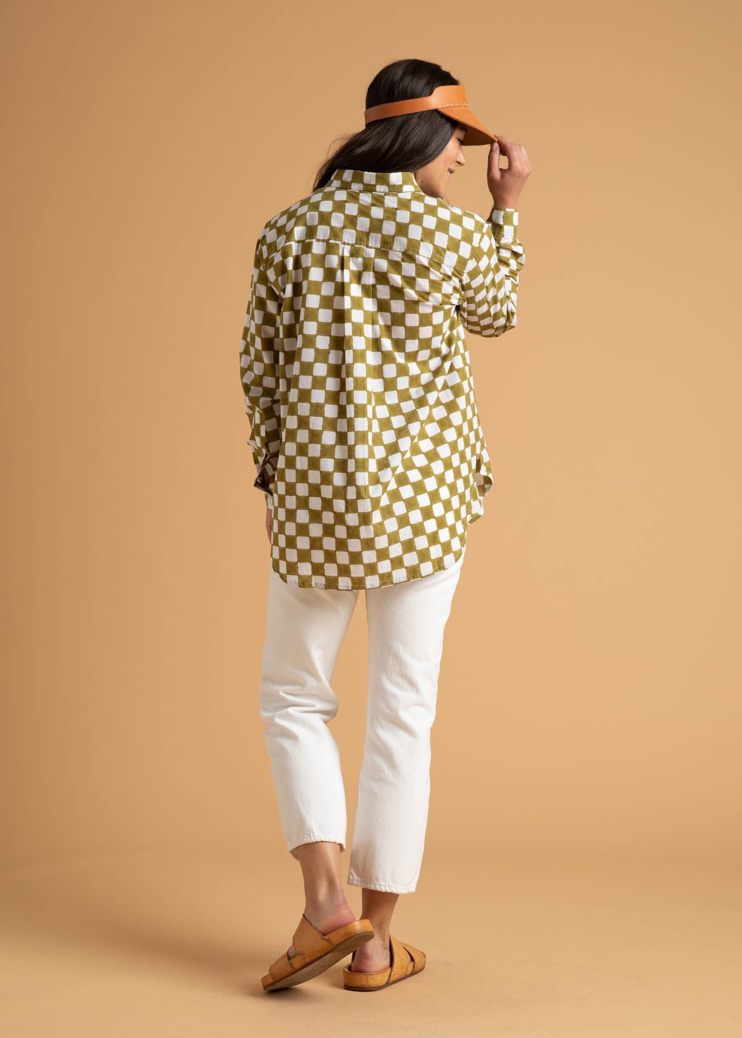 Good Boyfriend Shirt - Checkerboard Olive Oil
