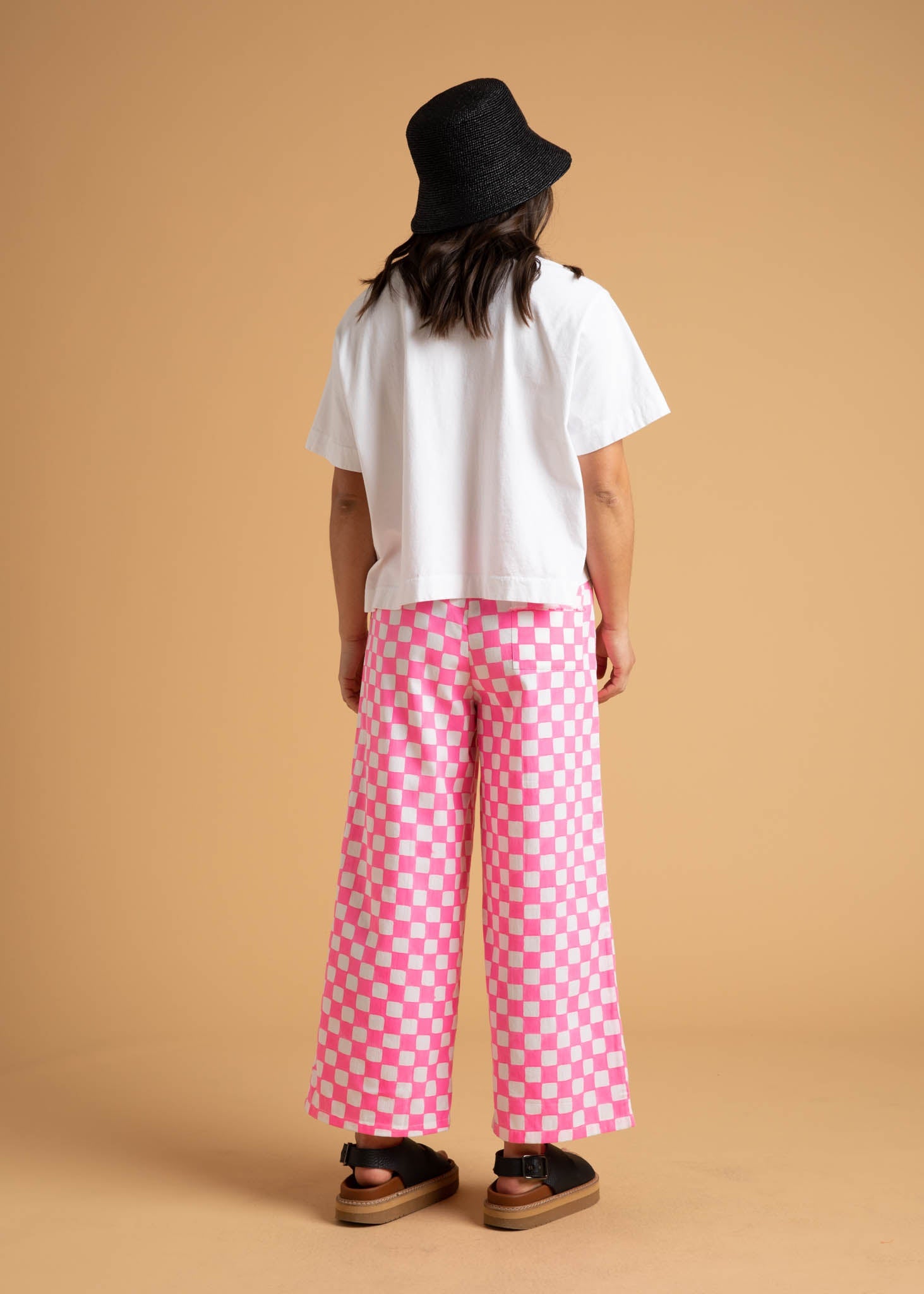Shore Pant -  Checkerboard Neon Pink