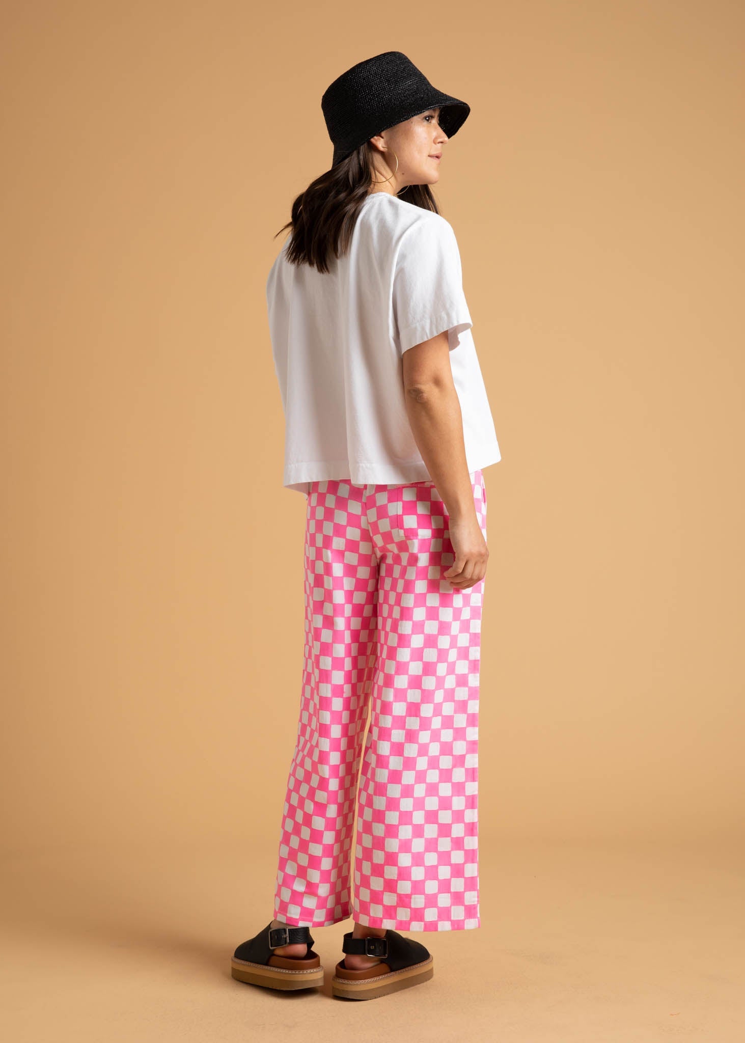 Shore Pant -  Checkerboard Neon Pink