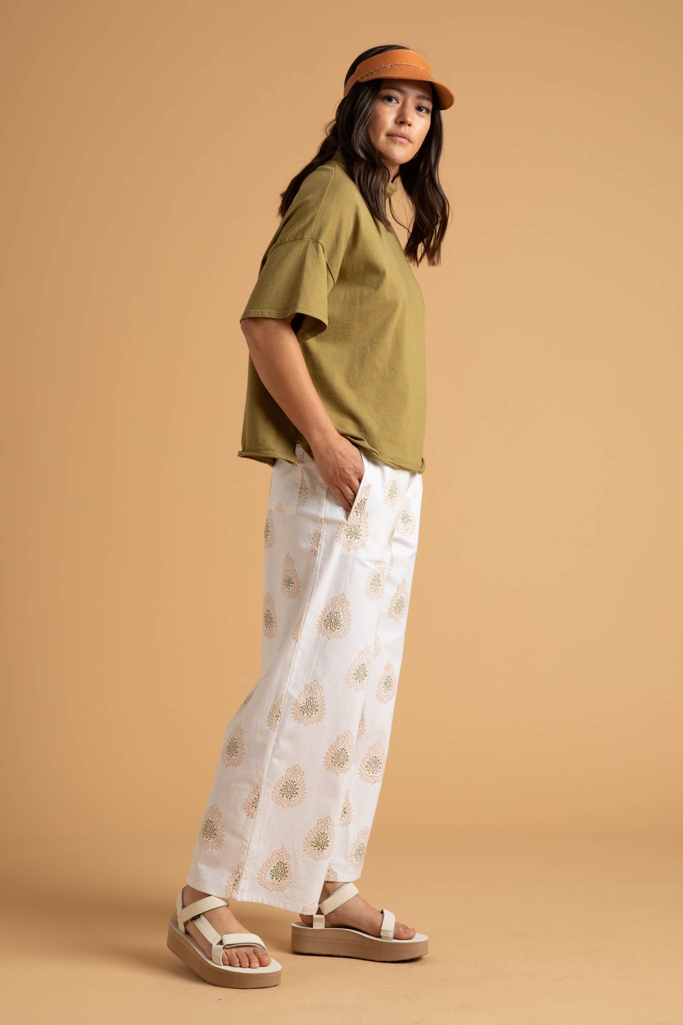 Mare Mock Neck Top - Olive Oil