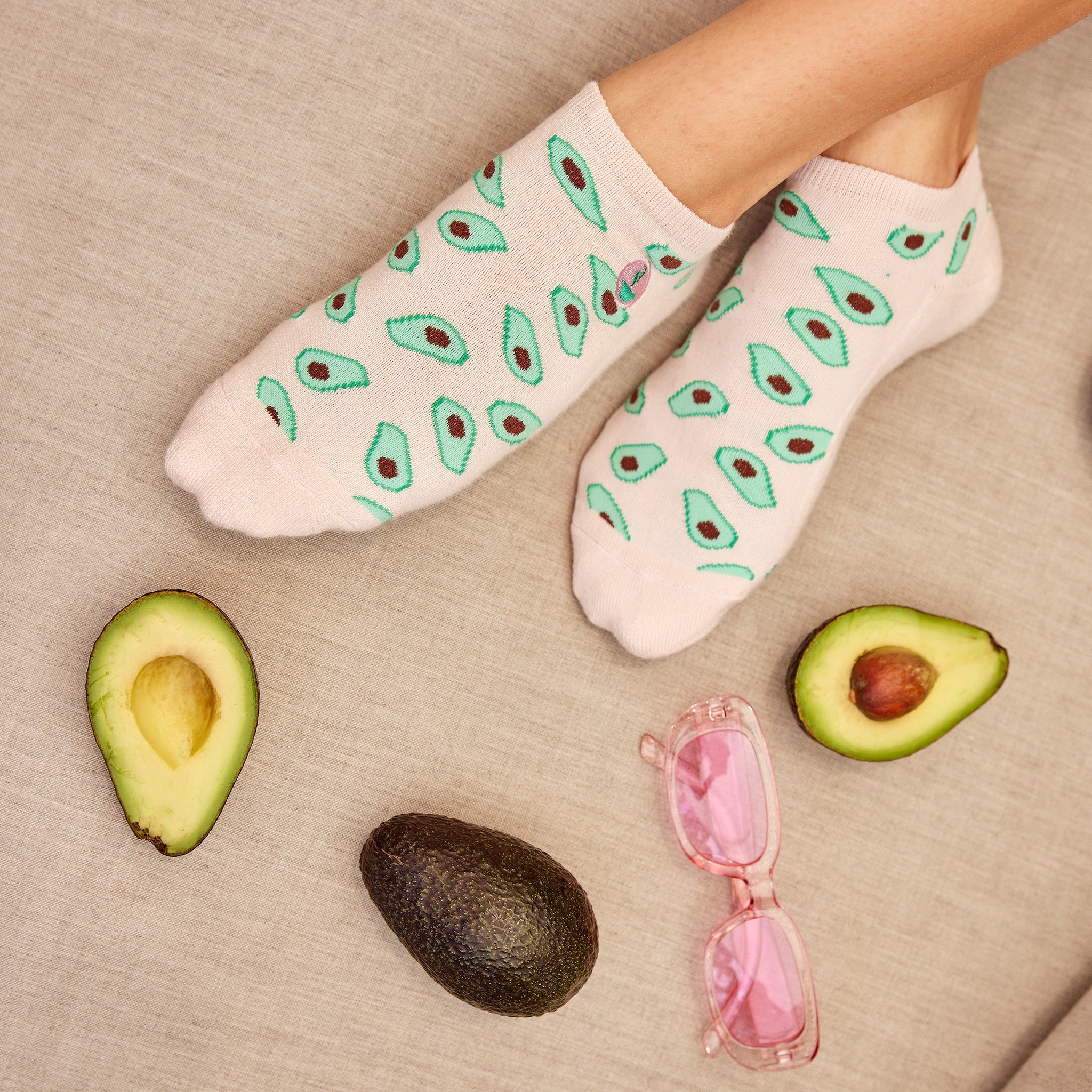 Socks that Provide Meals avocado ankle pair — Conscious Step organic cotton