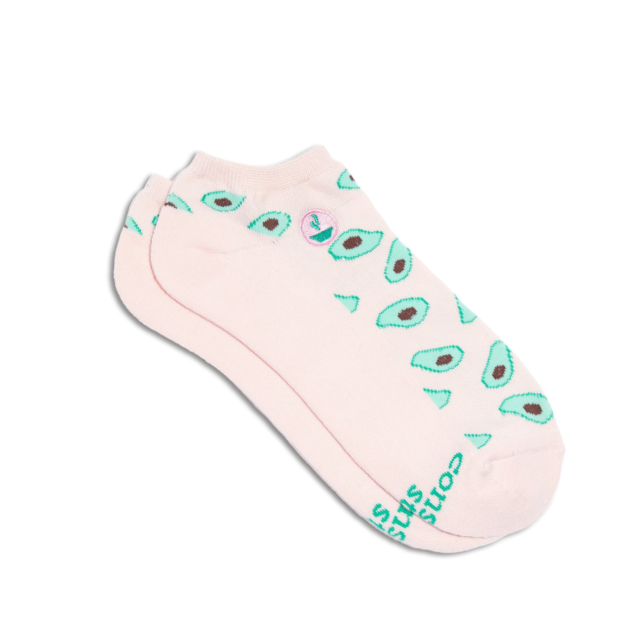 Socks that Provide Meals by Conscious Step — pink avocado organic cotton ankle socks