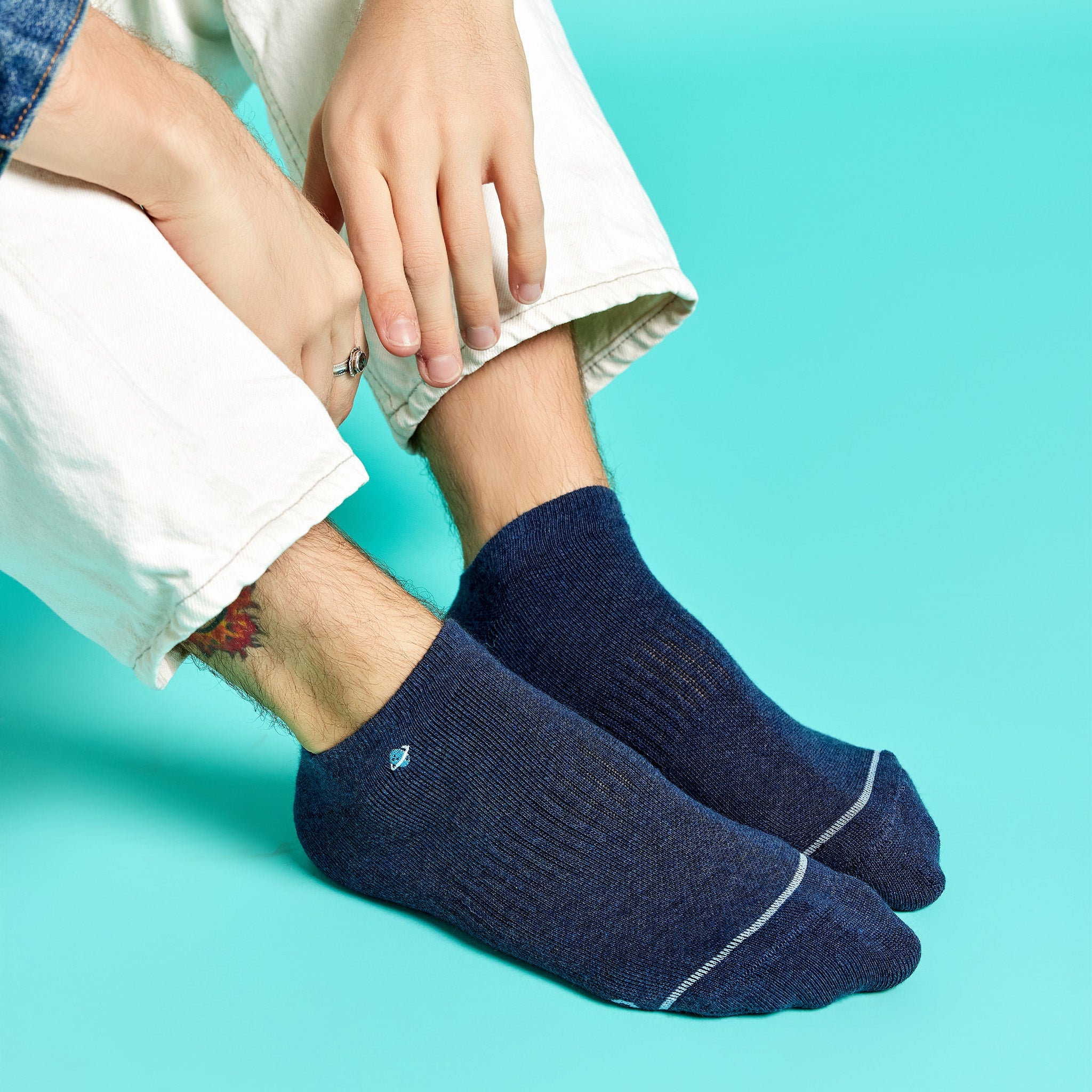 Socks that Support Space Exploration 3-pack — organic cotton ankle socks in black, navy & maroon