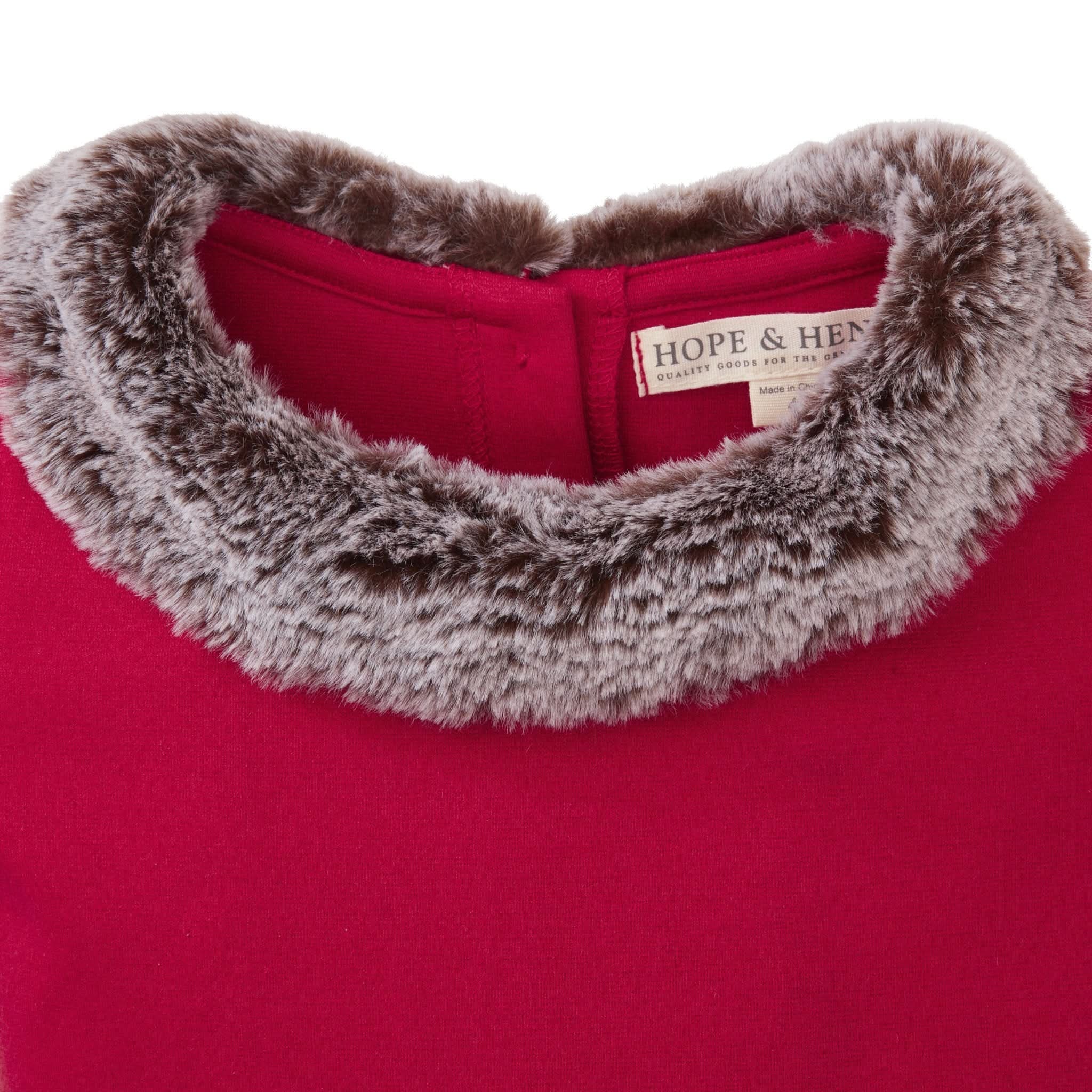 Fit and Flare Ponte Dress with Faux Fur - Baby