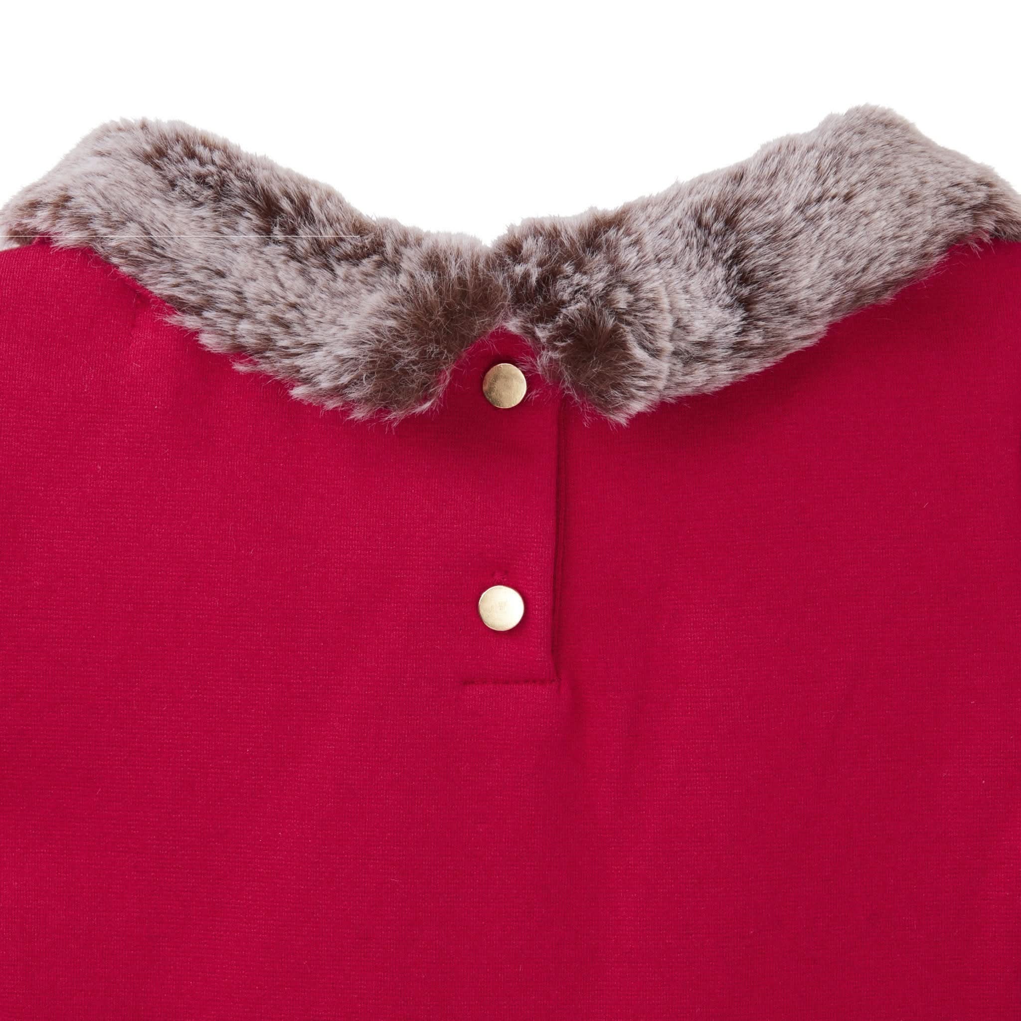 Fit and Flare Ponte Dress with Faux Fur - Baby