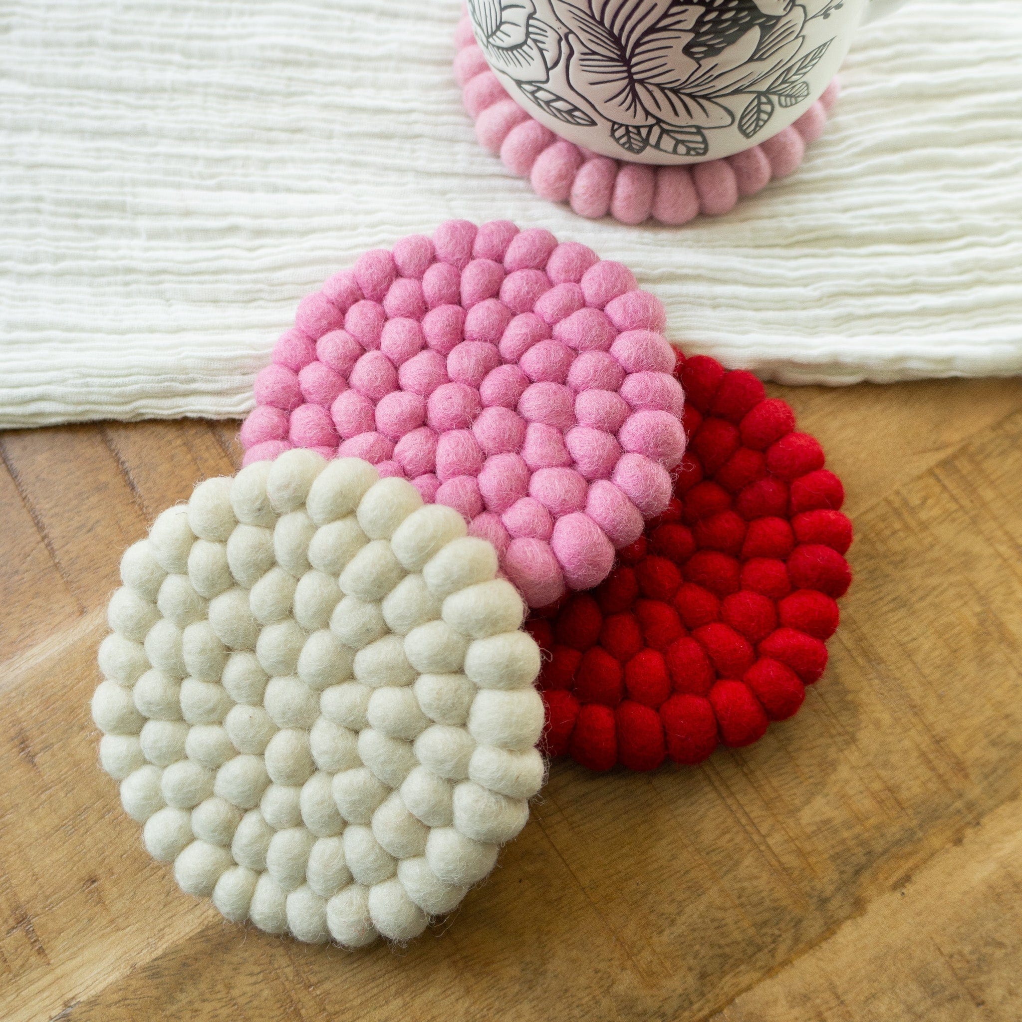 Pink Valentine's Eco Coasters