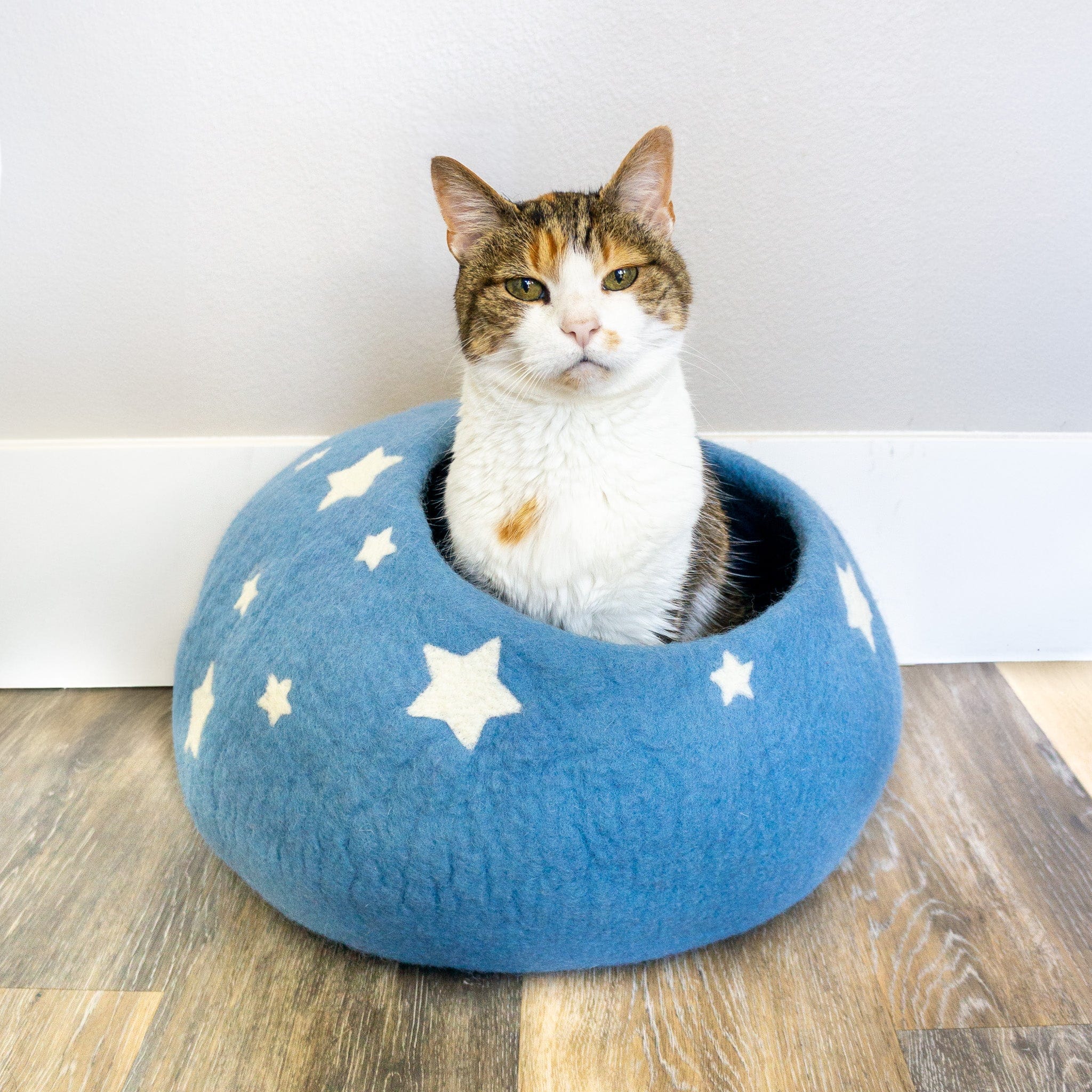 Sky Blue Midnight Stars Eco Kitty Cave