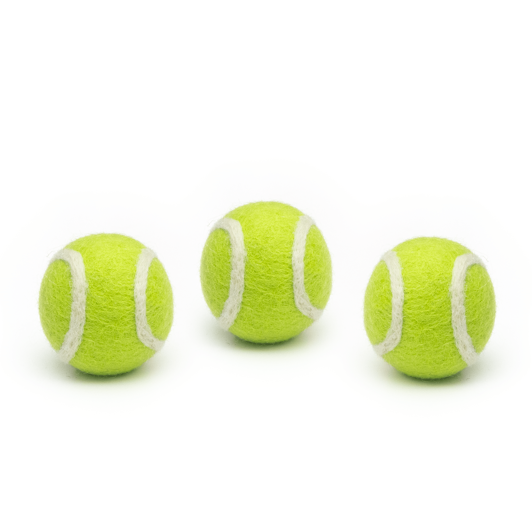 Mini Tennis Wool Balls 1.5 in - Set of 3 - Classic Green