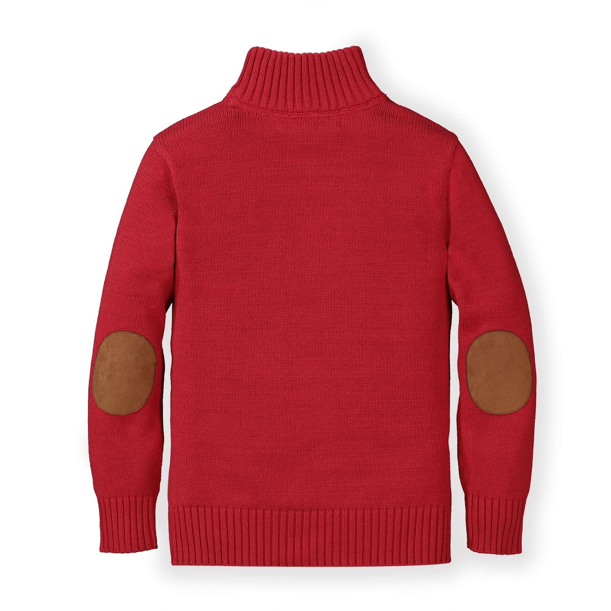 Half Zip Organic Pullover Sweater with Elbow Patches