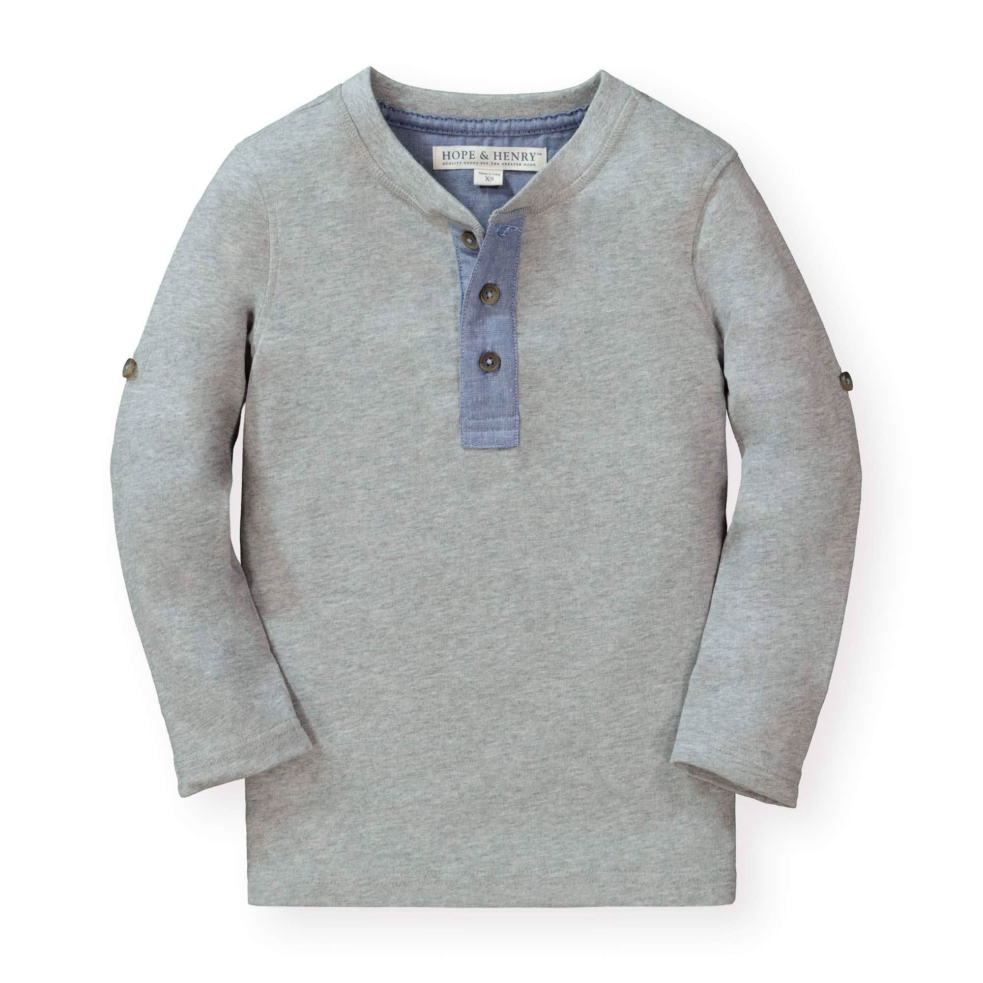 Henley Tee with Rolled Sleeves