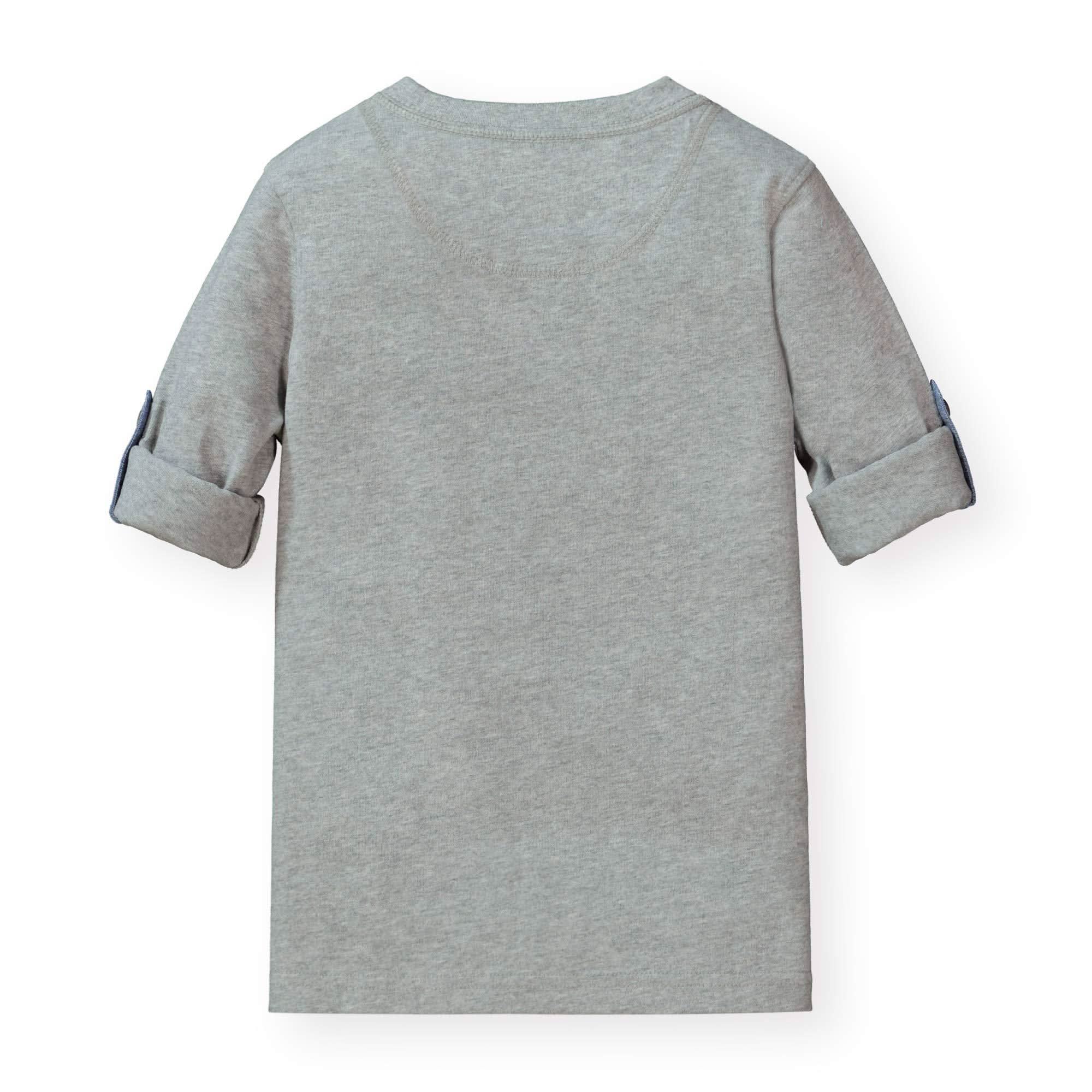Henley Tee with Rolled Sleeves
