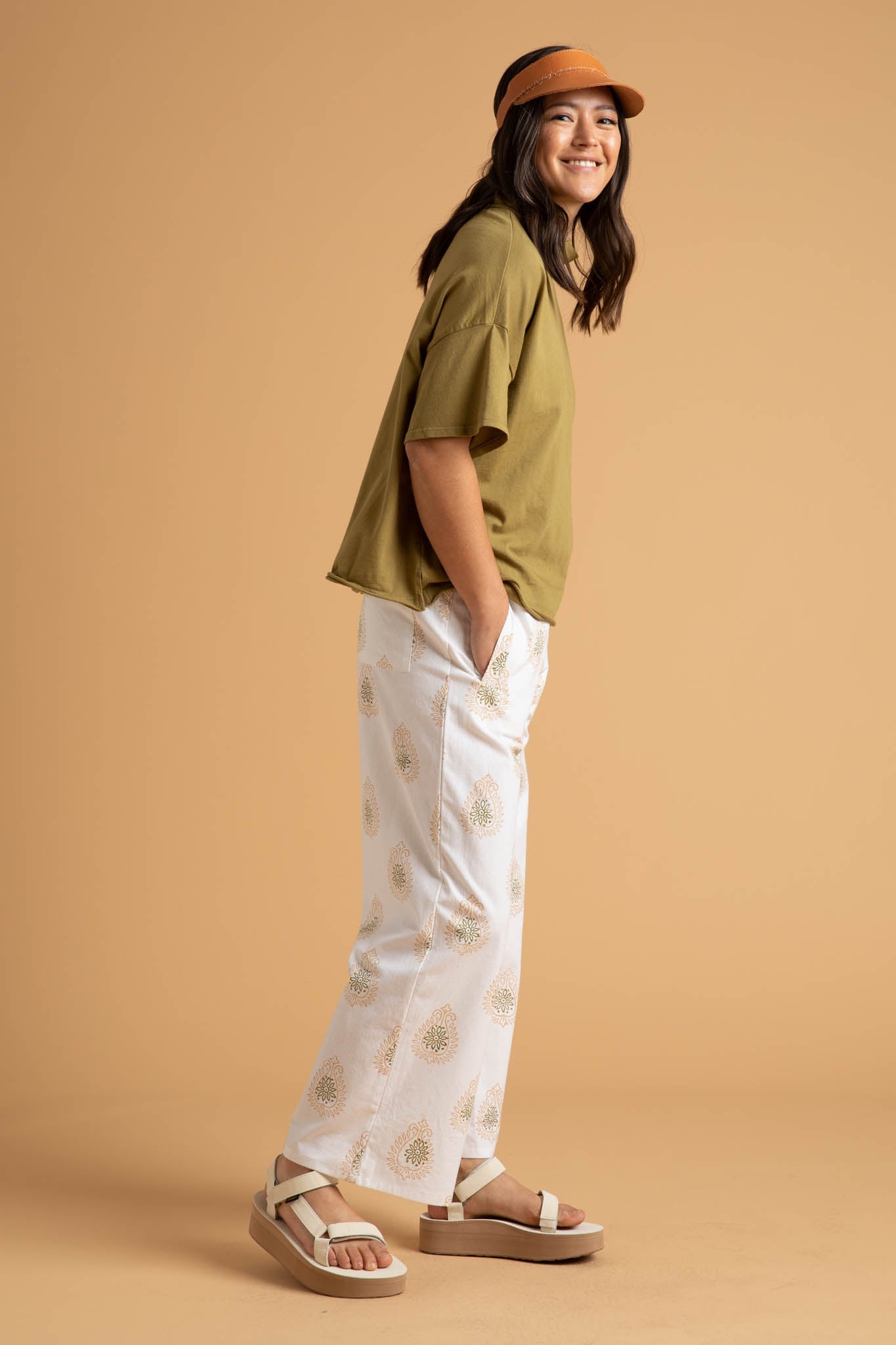 Mare Mock Neck Top - Olive Oil