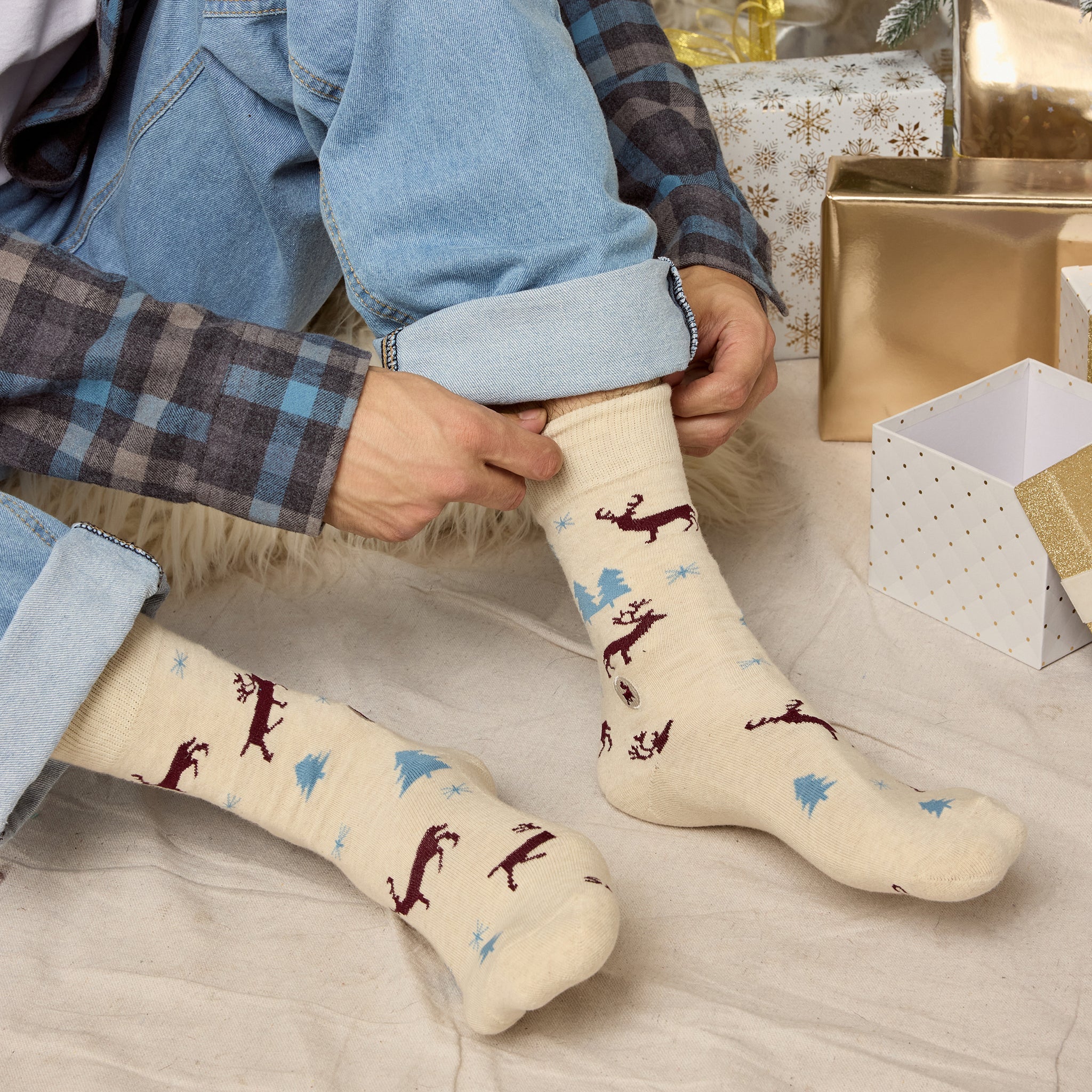 Socks that Protect Caribou, pair — Conscious Step organic cotton