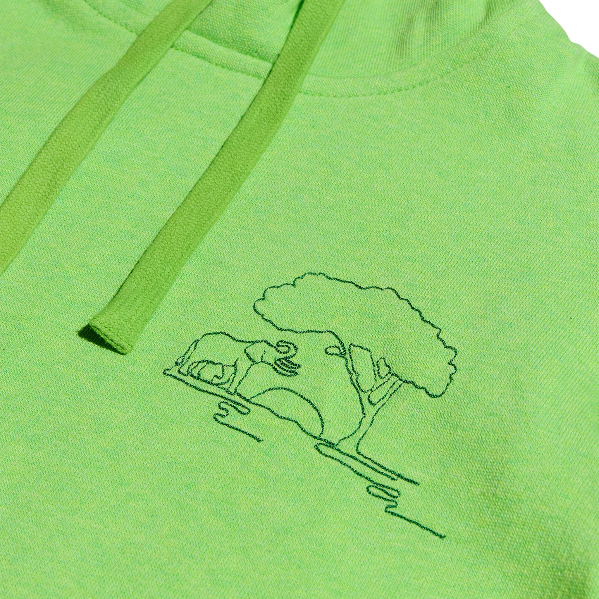 Green kids' organic cotton elephant hoodie — Conscious Step