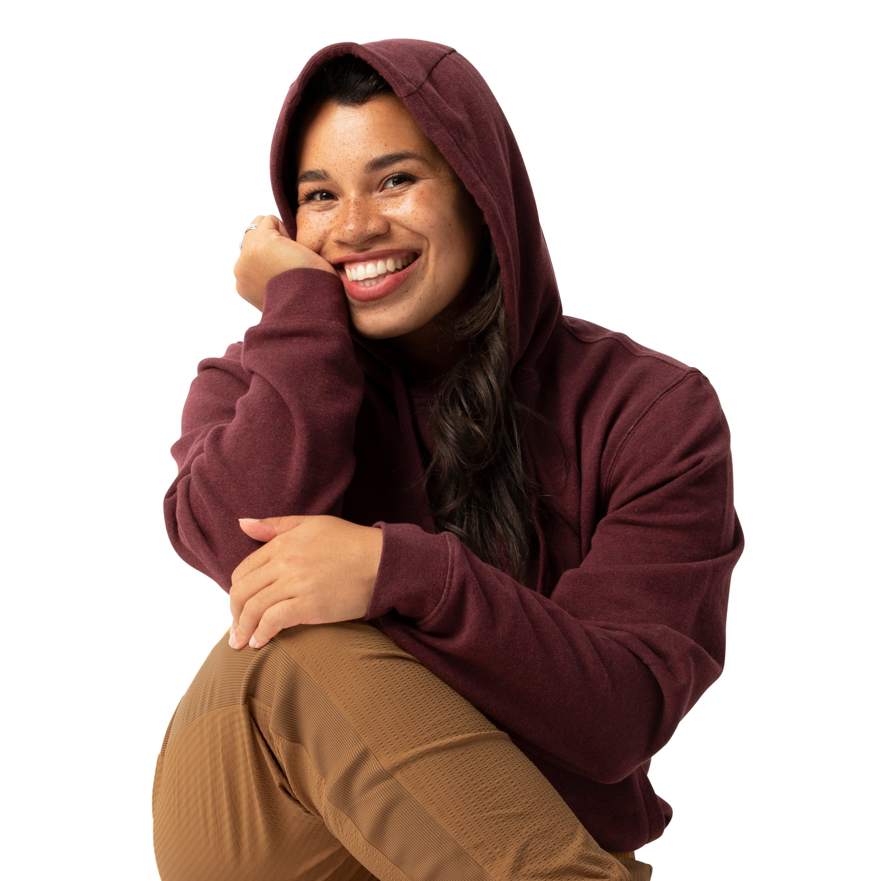 Maroon hoodie with rainbow flag embroidery — Conscious Step
