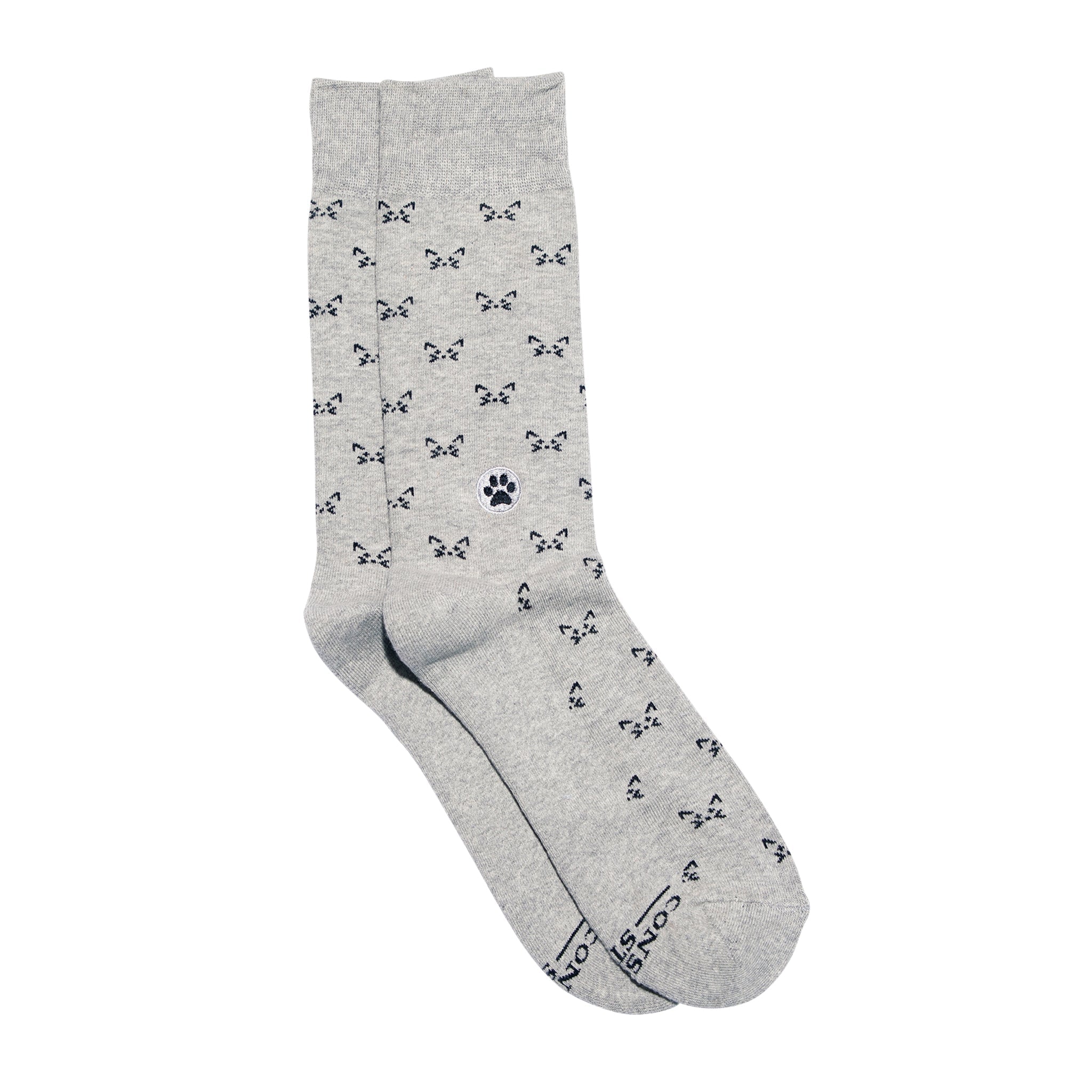 Socks that Save Cats by Conscious Step — gray organic cotton crew socks