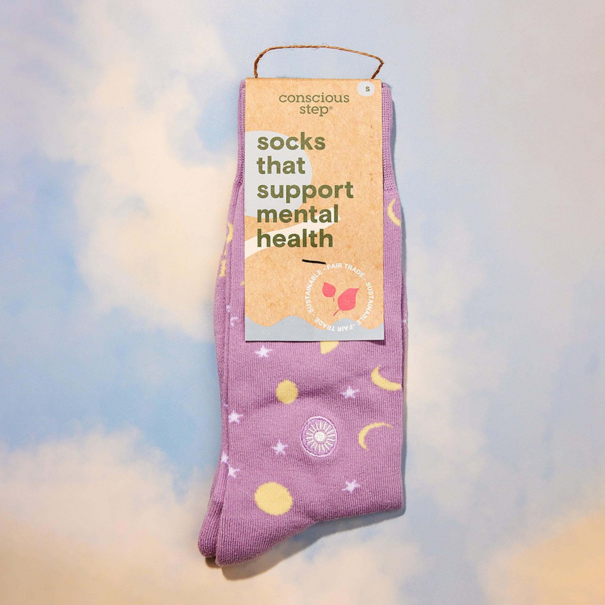 Close-up of celestial sock pattern — Conscious Step