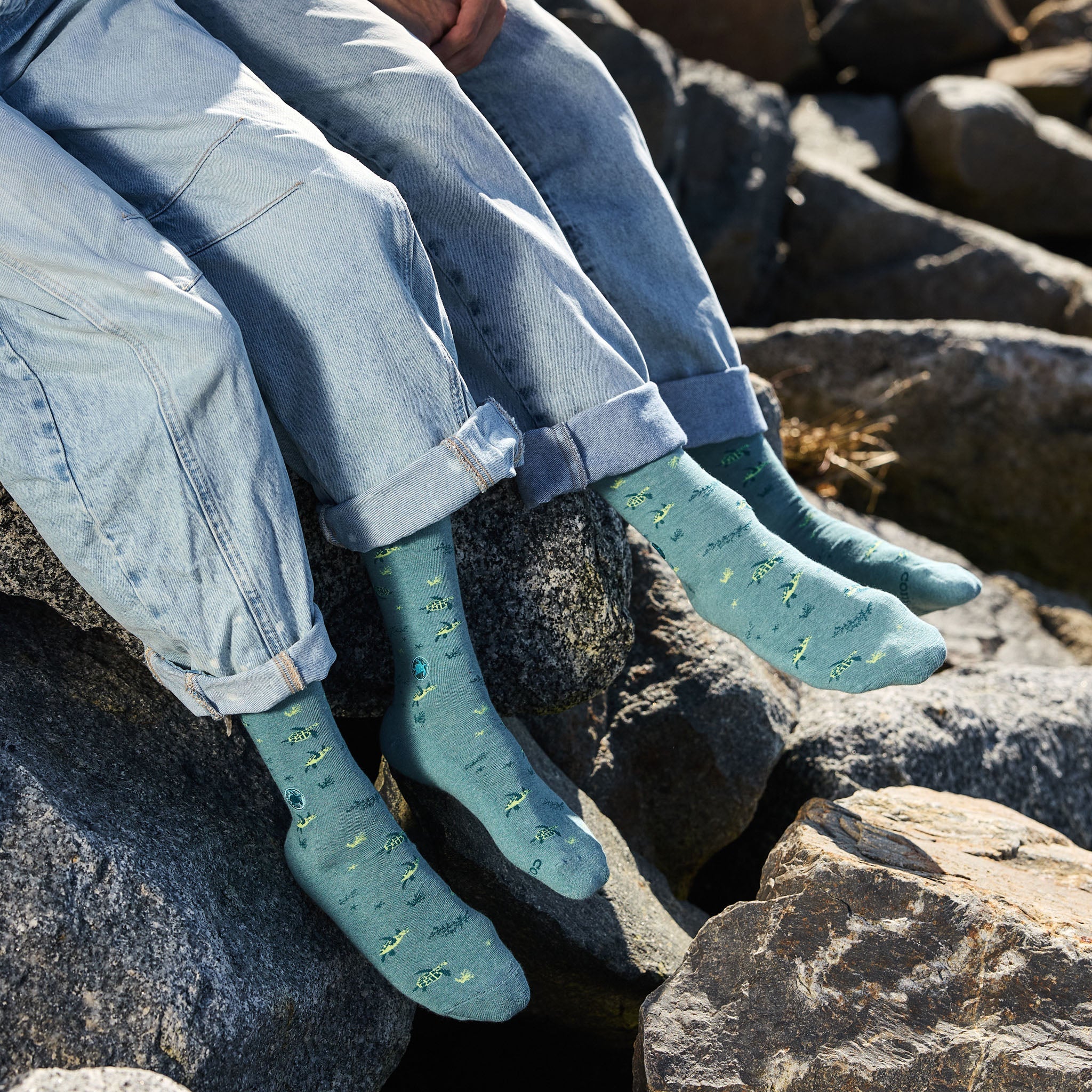 Protect Oceans Gift Box — organic cotton crew socks with sea turtles, octopuses & sea otters